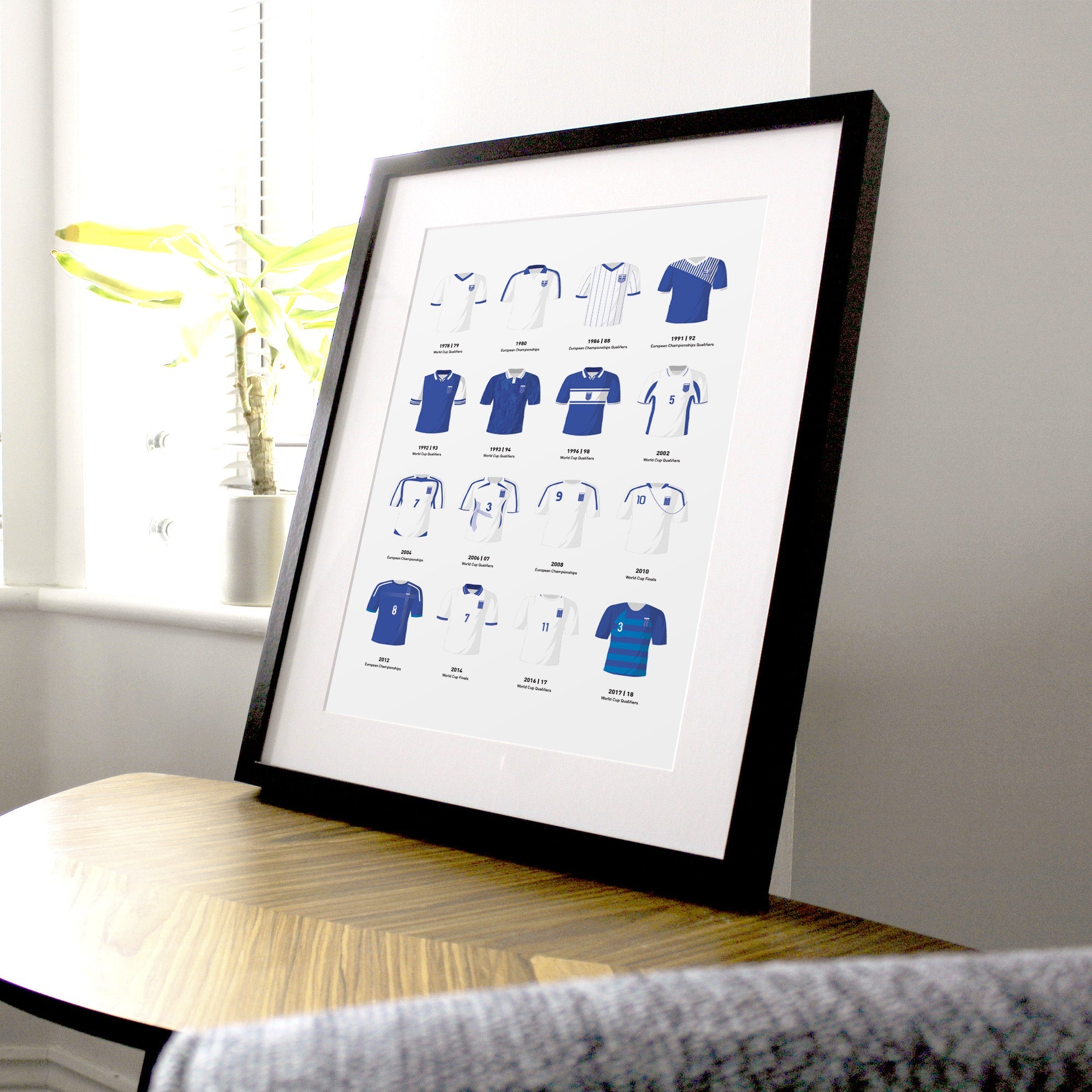Greece Classic Kits Football Team Print Good Team On Paper