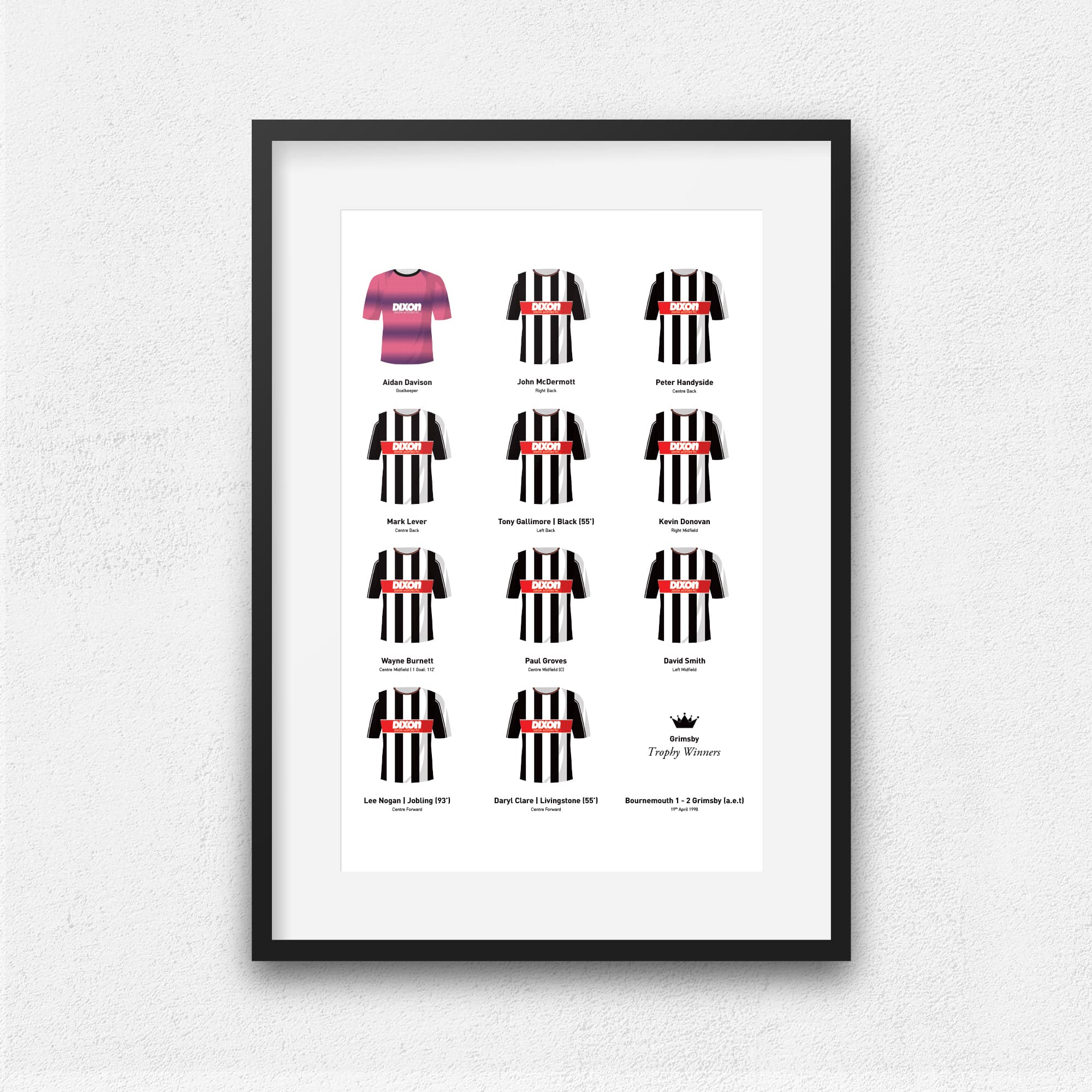 Grimsby 1998 Trophy Winners Football Team Print Good Team On Paper