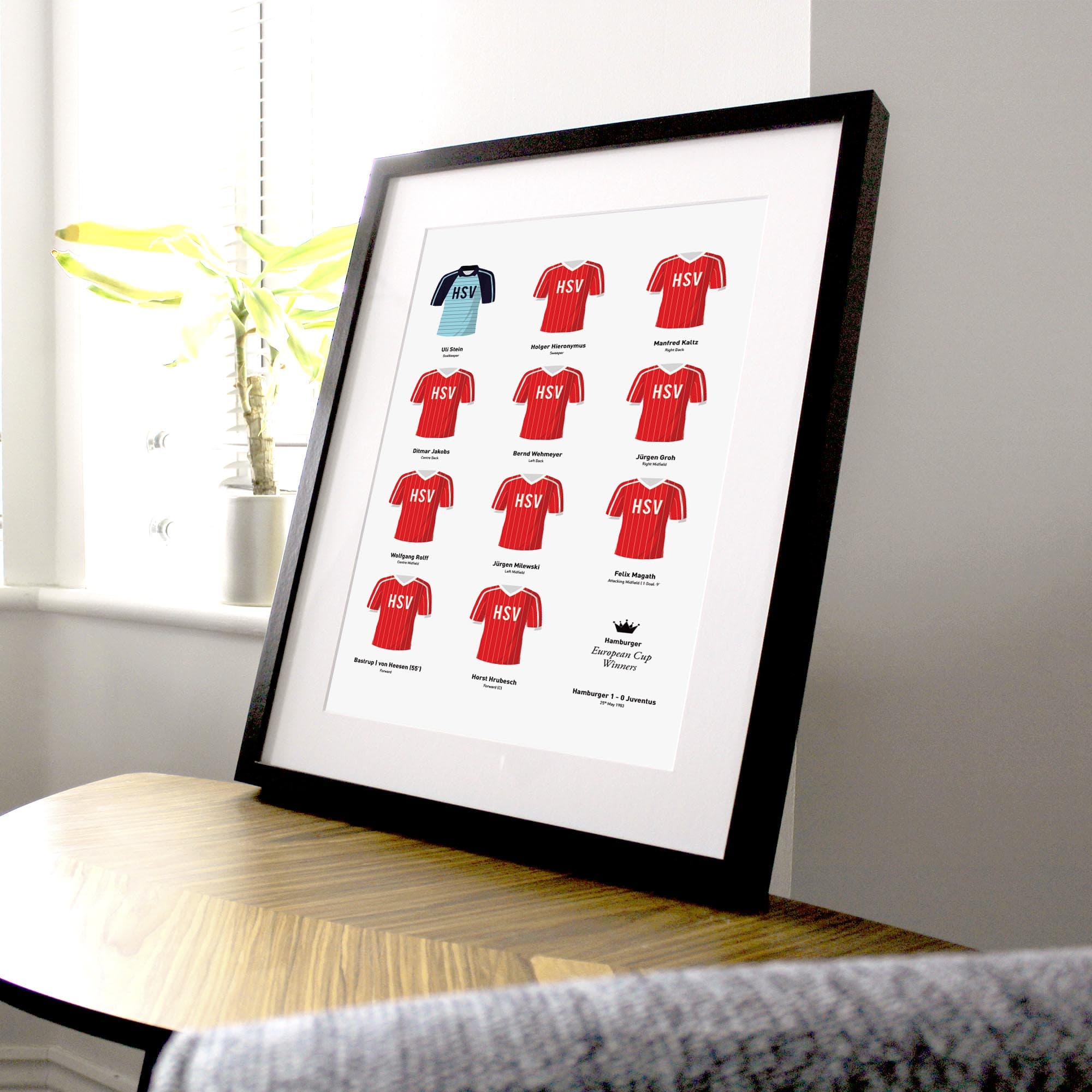 Hamburg 1983 European Champions Football Team Print Good Team On Paper