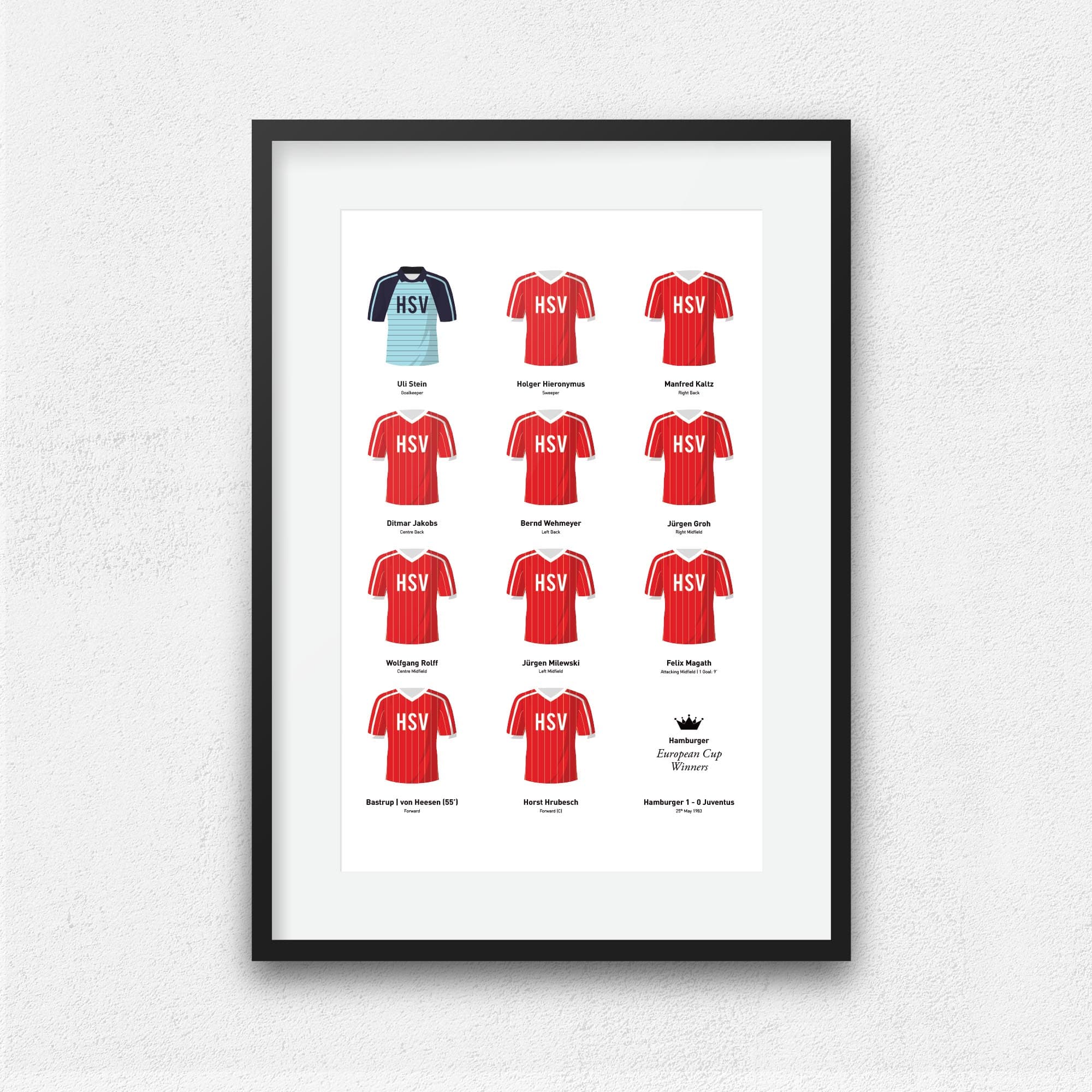 Hamburg 1983 European Champions Football Team Print Good Team On Paper