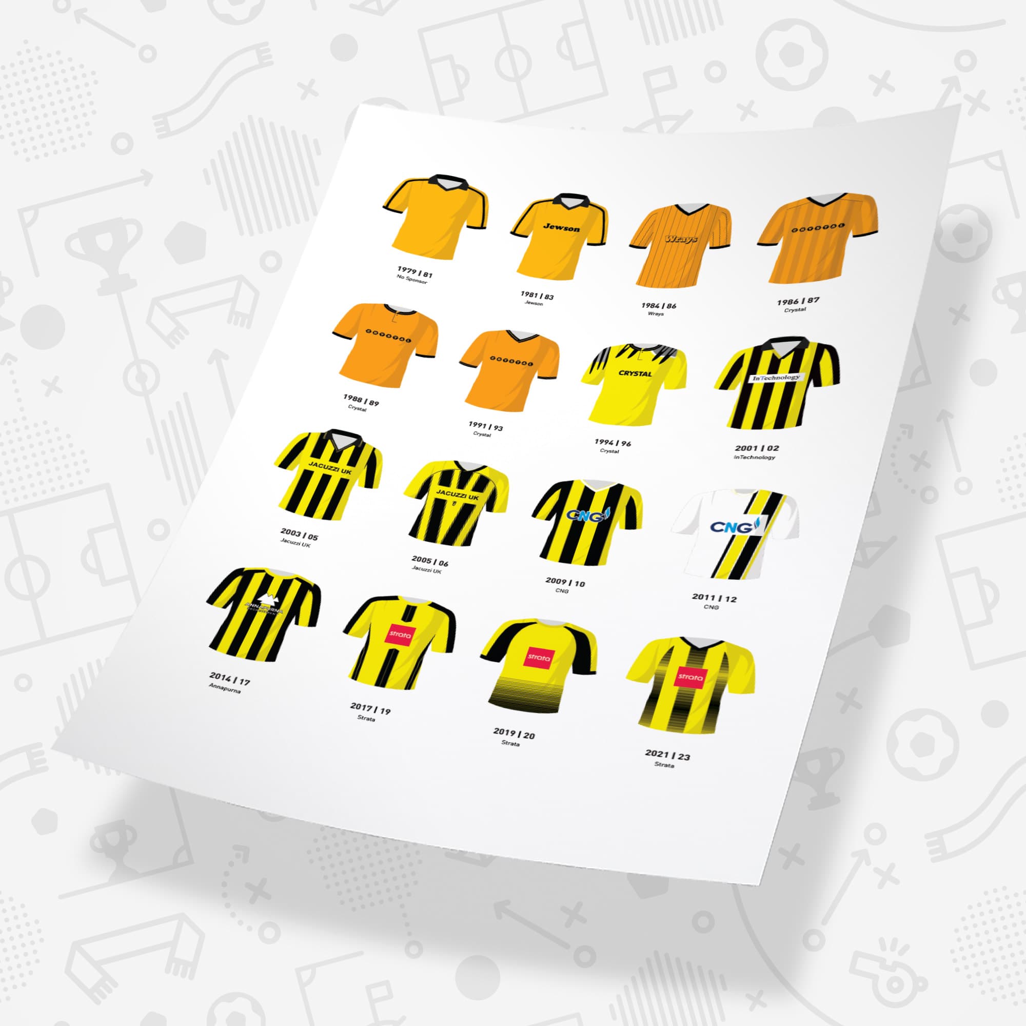 Harrogate Classic Kits Football Team Print Good Team On Paper