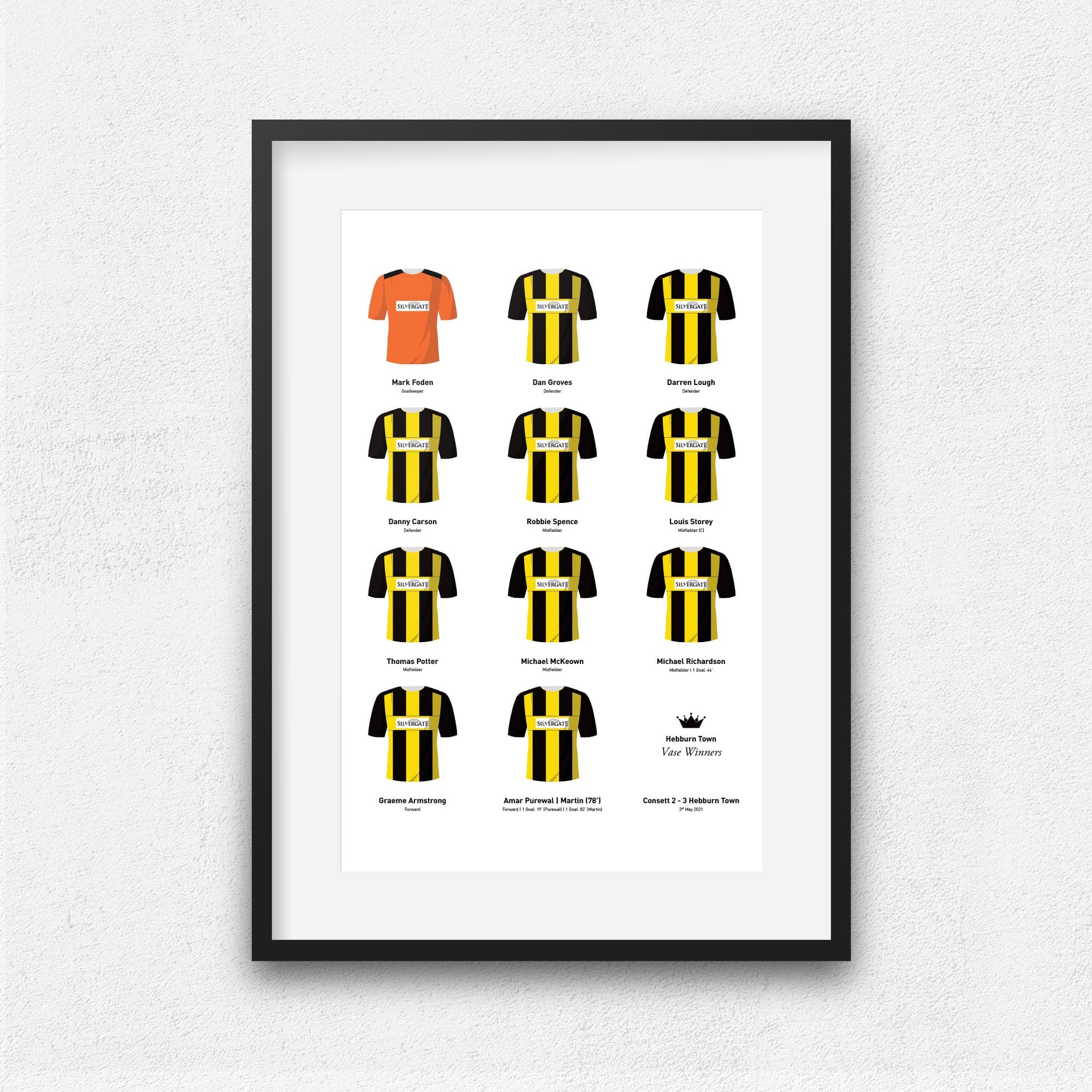 Hebburn Town 2020 Vase Winners Football Team Print Good Team On Paper