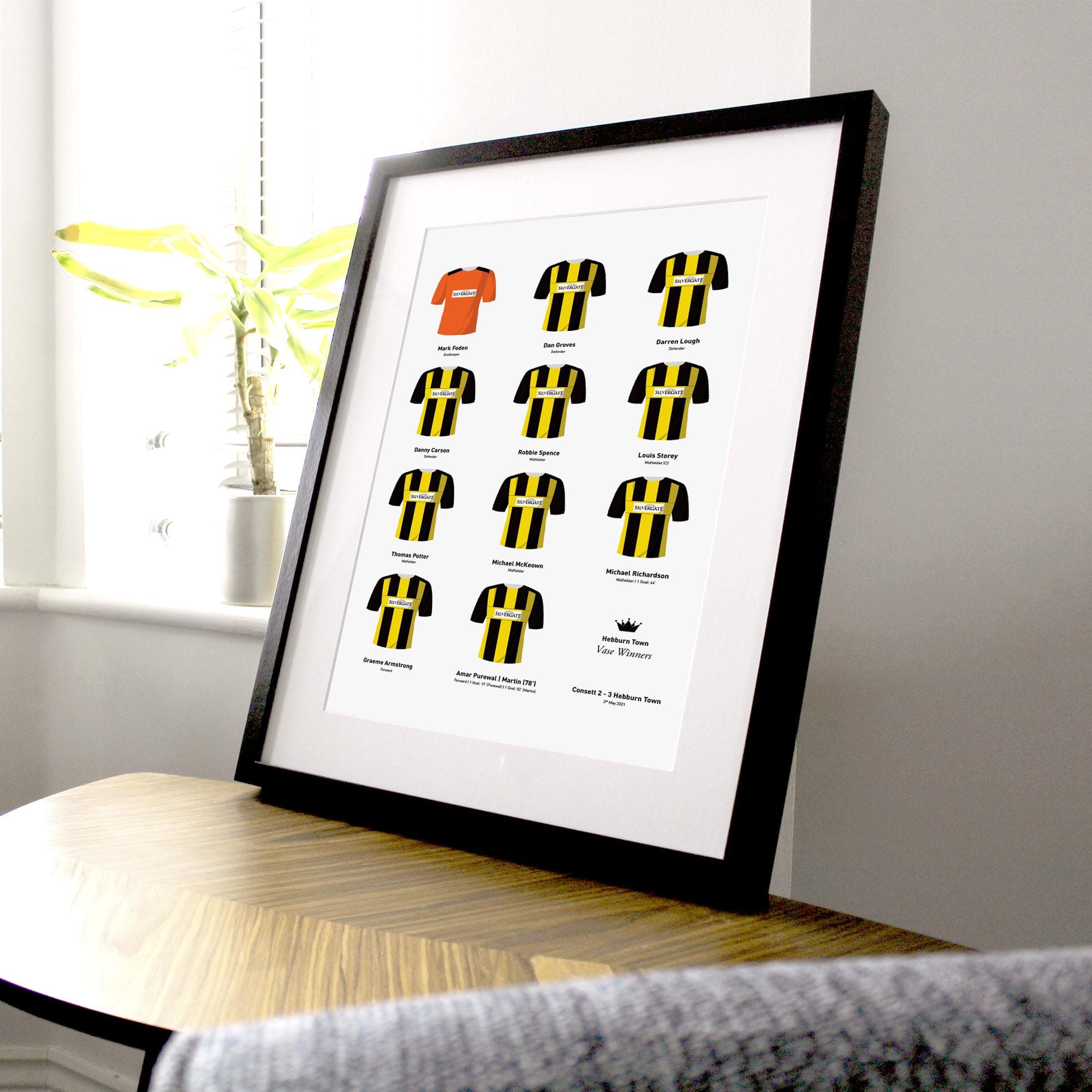 Hebburn Town 2020 Vase Winners Football Team Print Good Team On Paper