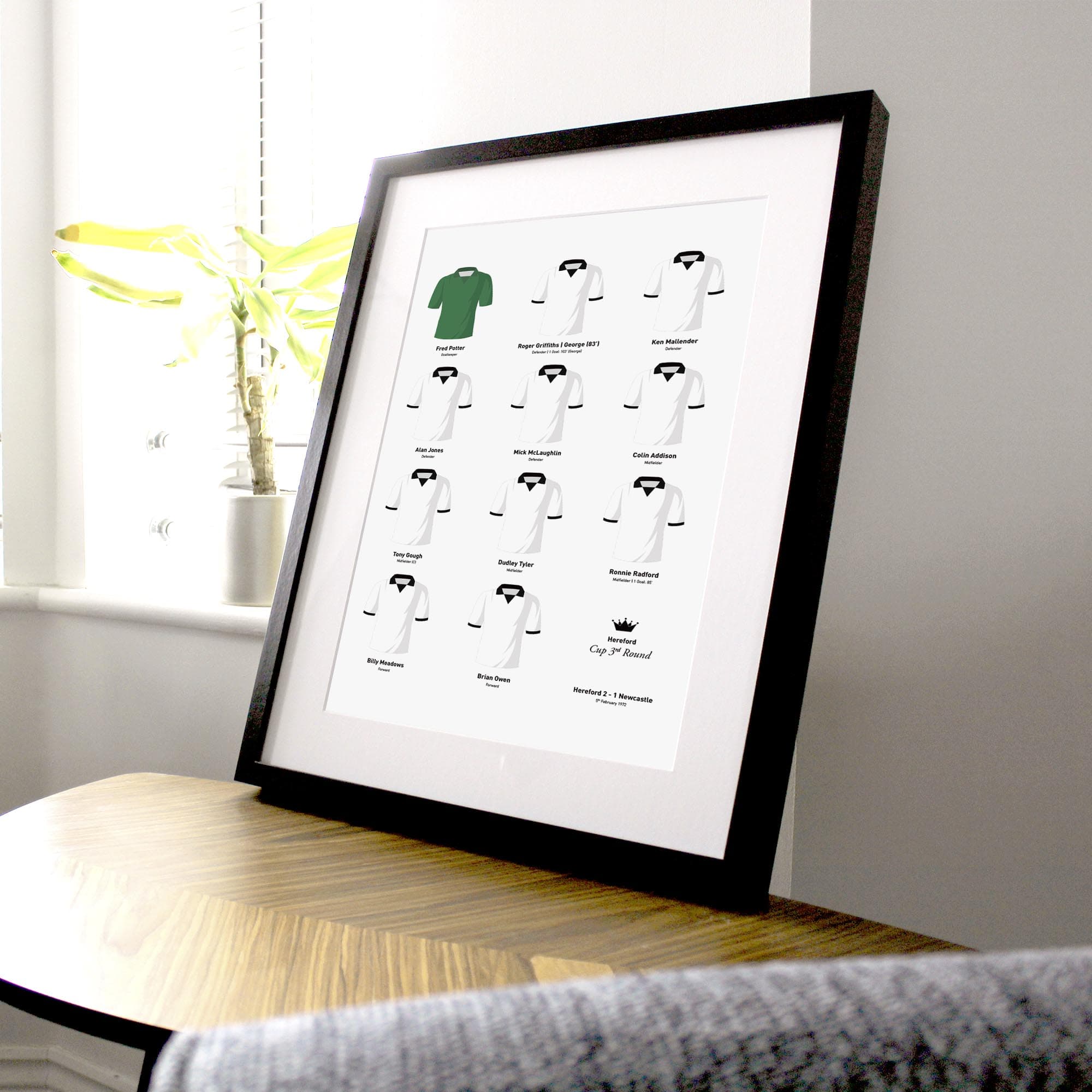 Hereford 1972 Cup 3rd Round Football Team Print Good Team On Paper