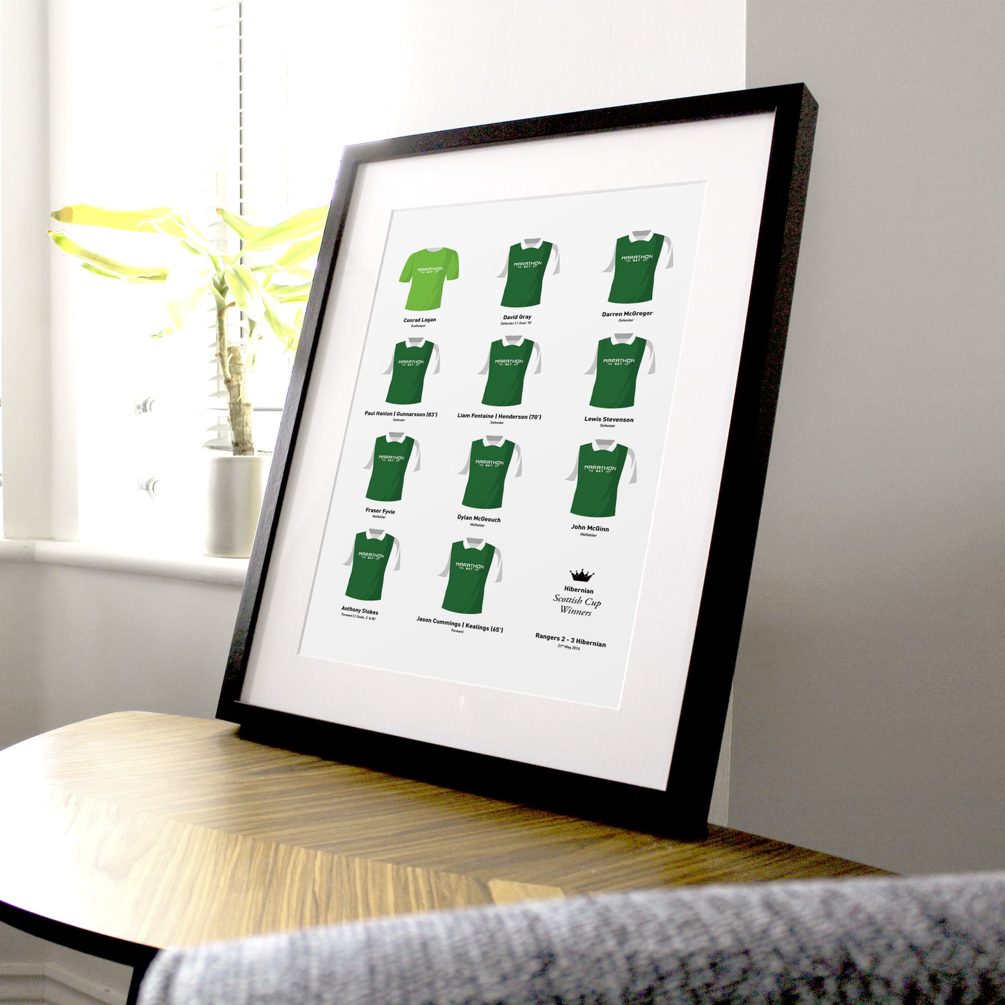 Hibernian 2016 Scottish Cup Winners Football Team Print Good Team On Paper