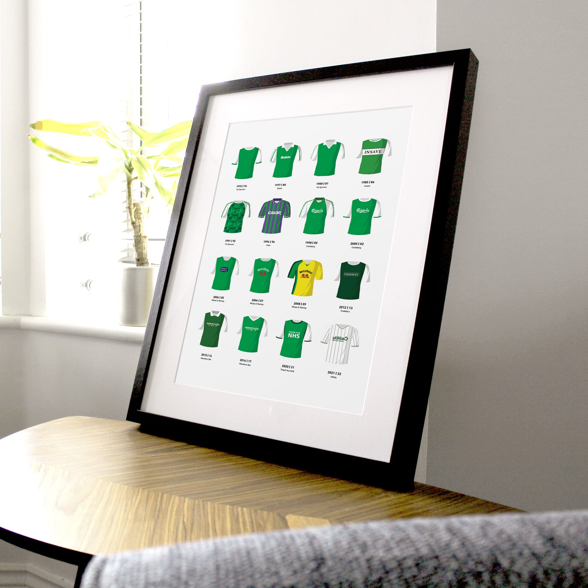Hibernian Classic Kits Football Team Print Good Team On Paper