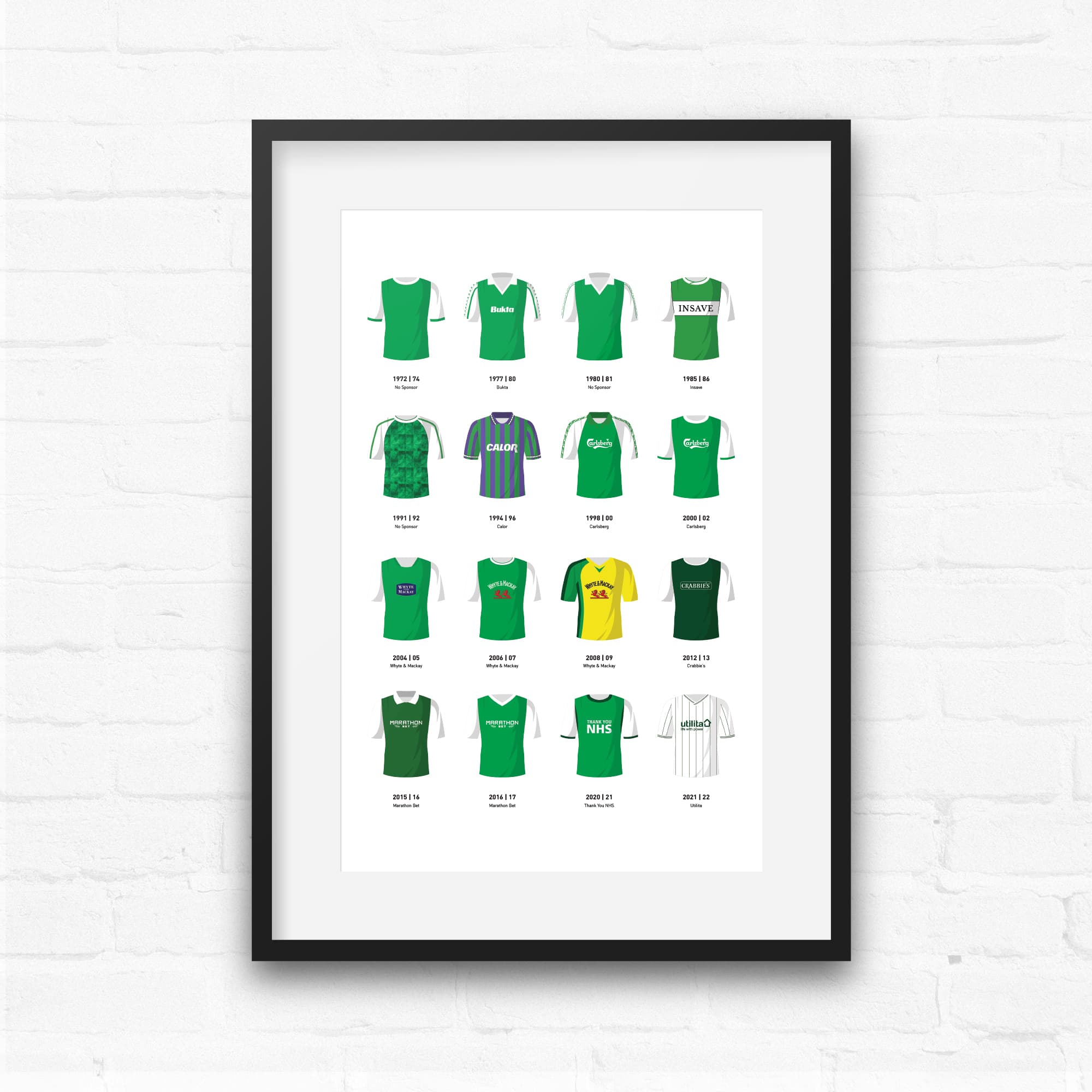 Hibernian Classic Kits Football Team Print Good Team On Paper