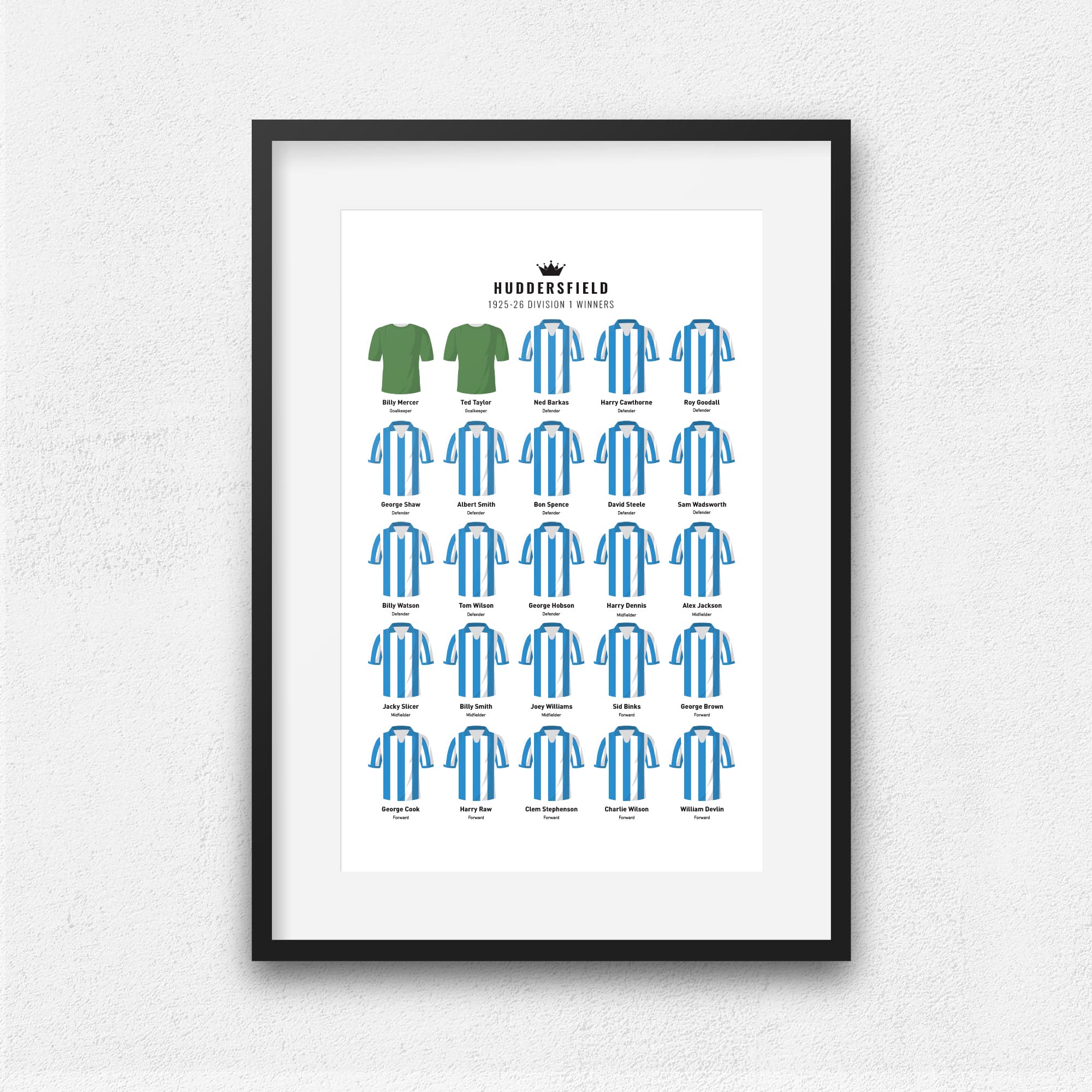 Huddersfield 1926 Division 1 Winners Football Team Print Good Team On Paper