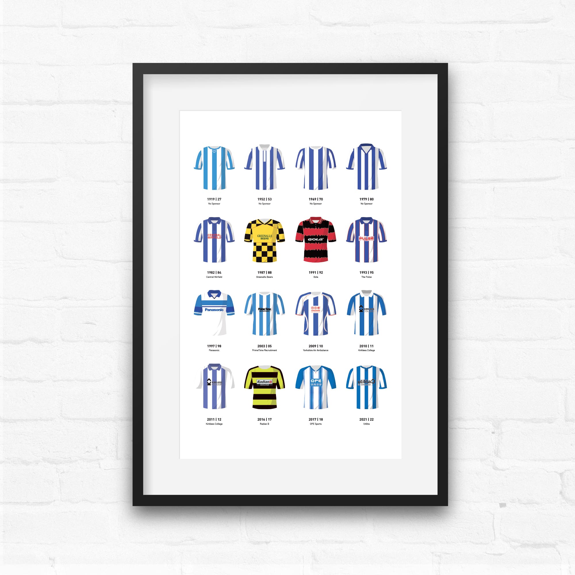 Huddersfield Classic Kits Football Team Print Good Team On Paper