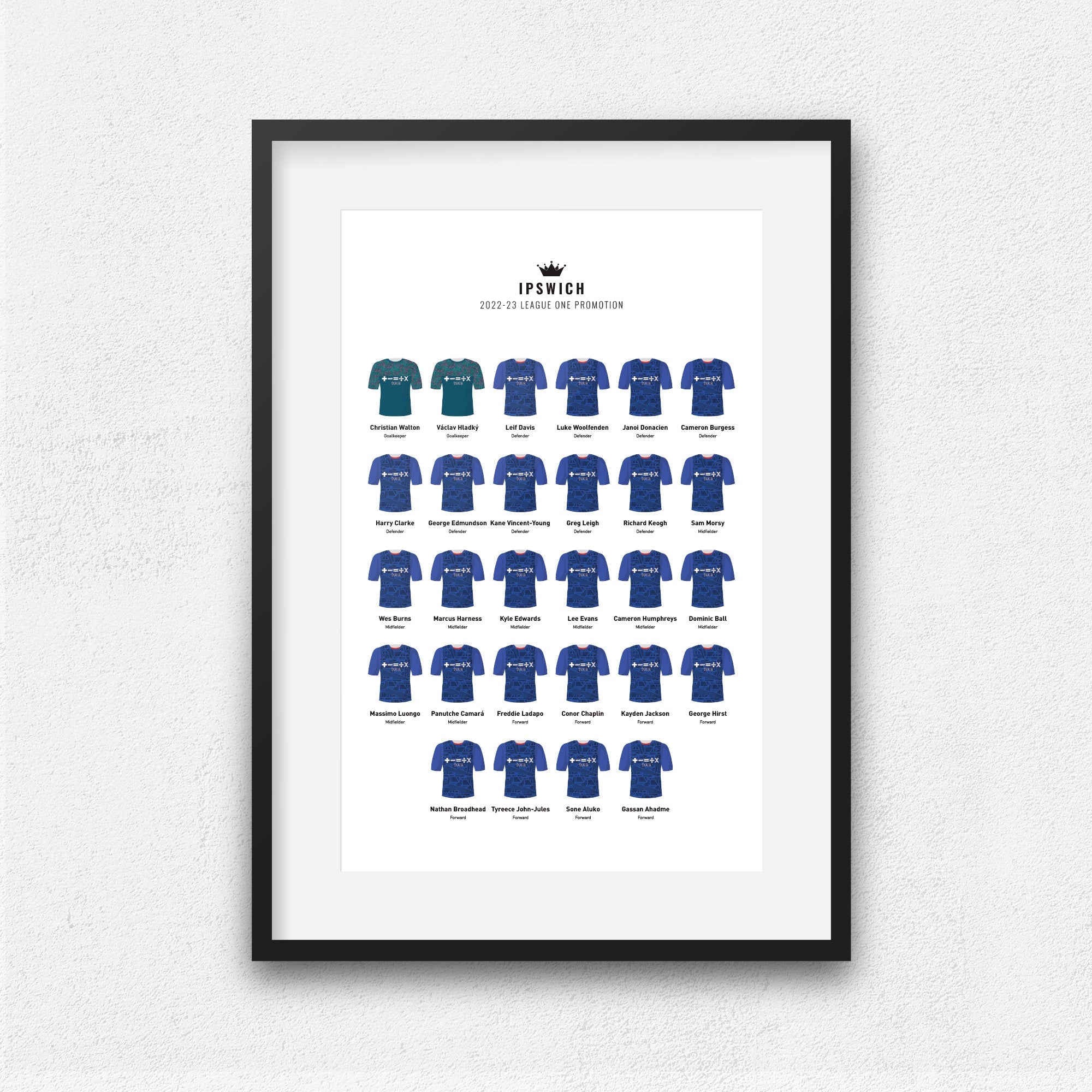 Ipswich 2023 League 1 Promotion Football Team Print Good Team On Paper