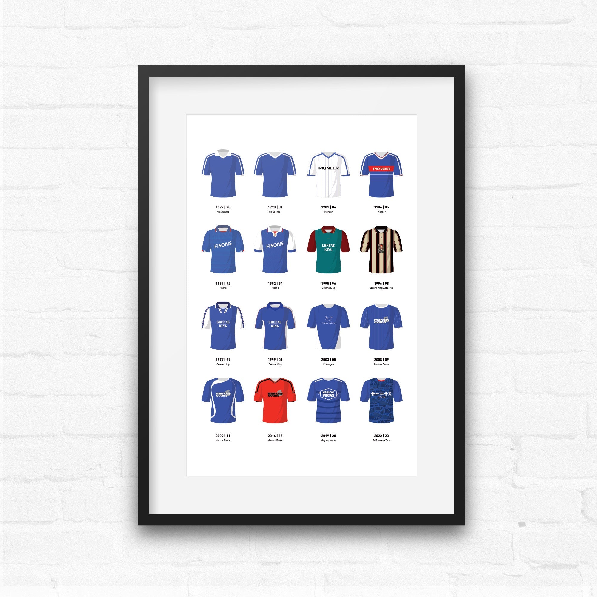 Ipswich Classic Kits Football Team Print Good Team On Paper