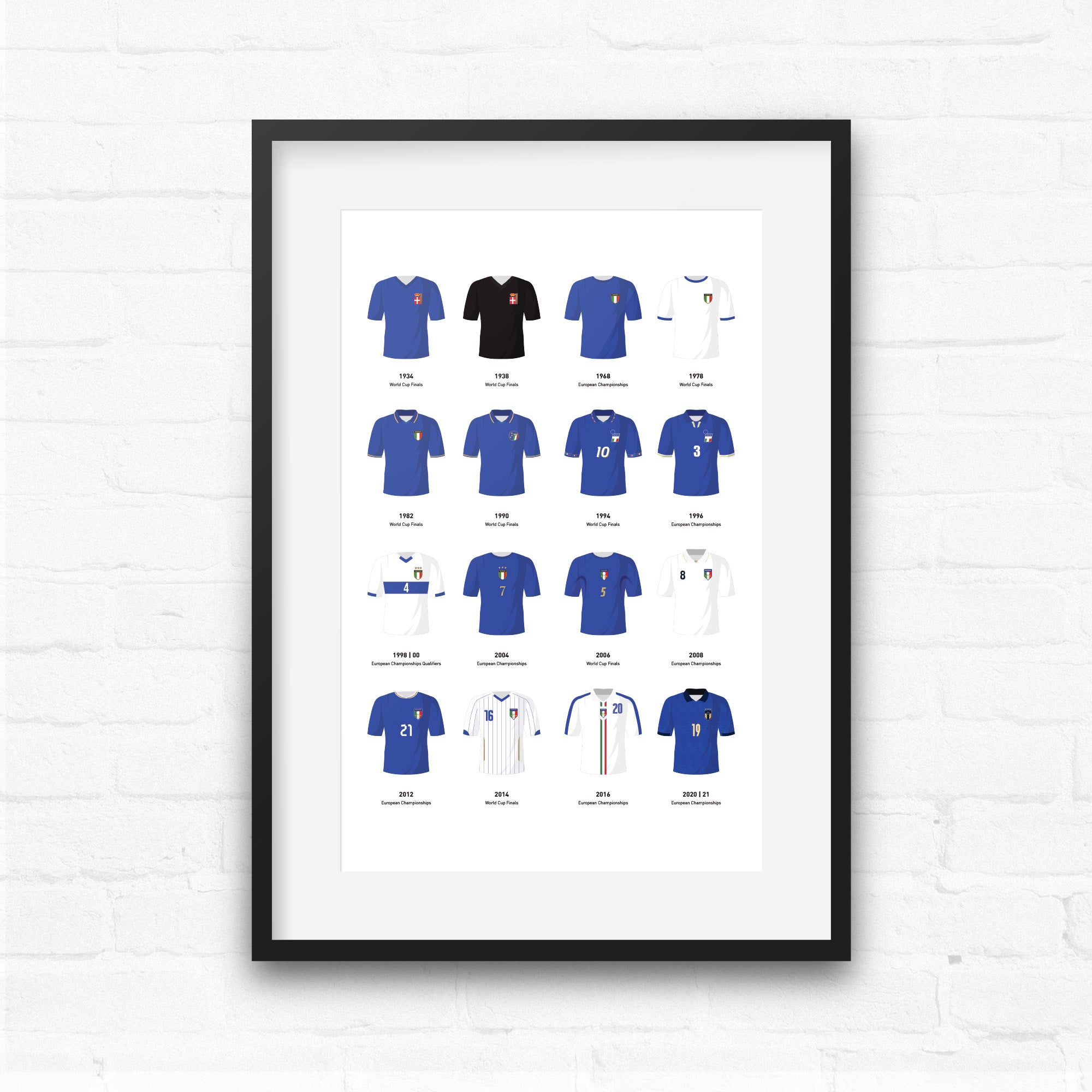 Italy Classic Kits Football Team Print Good Team On Paper