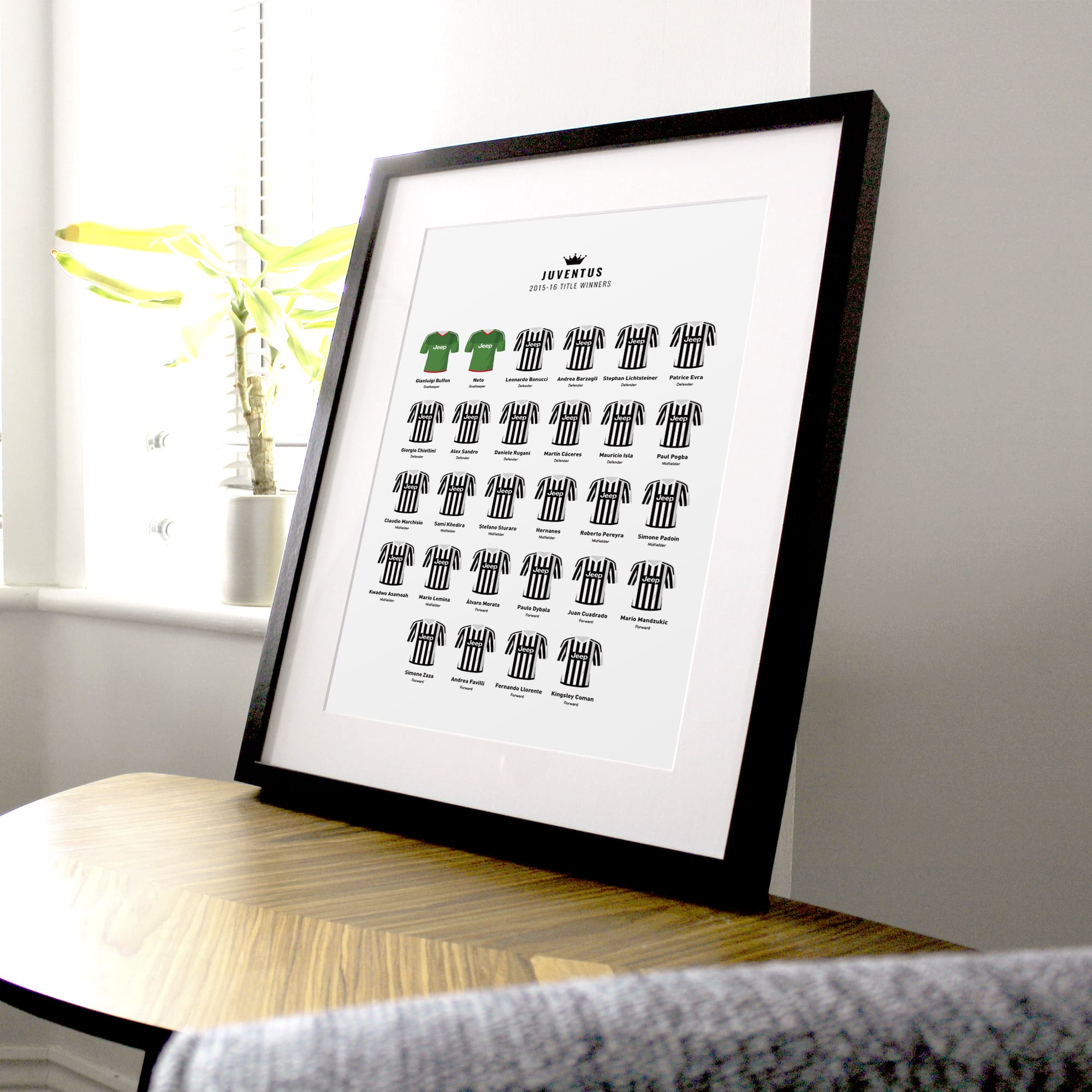 Juventus 2016 Title Winners Football Team Print Good Team On Paper