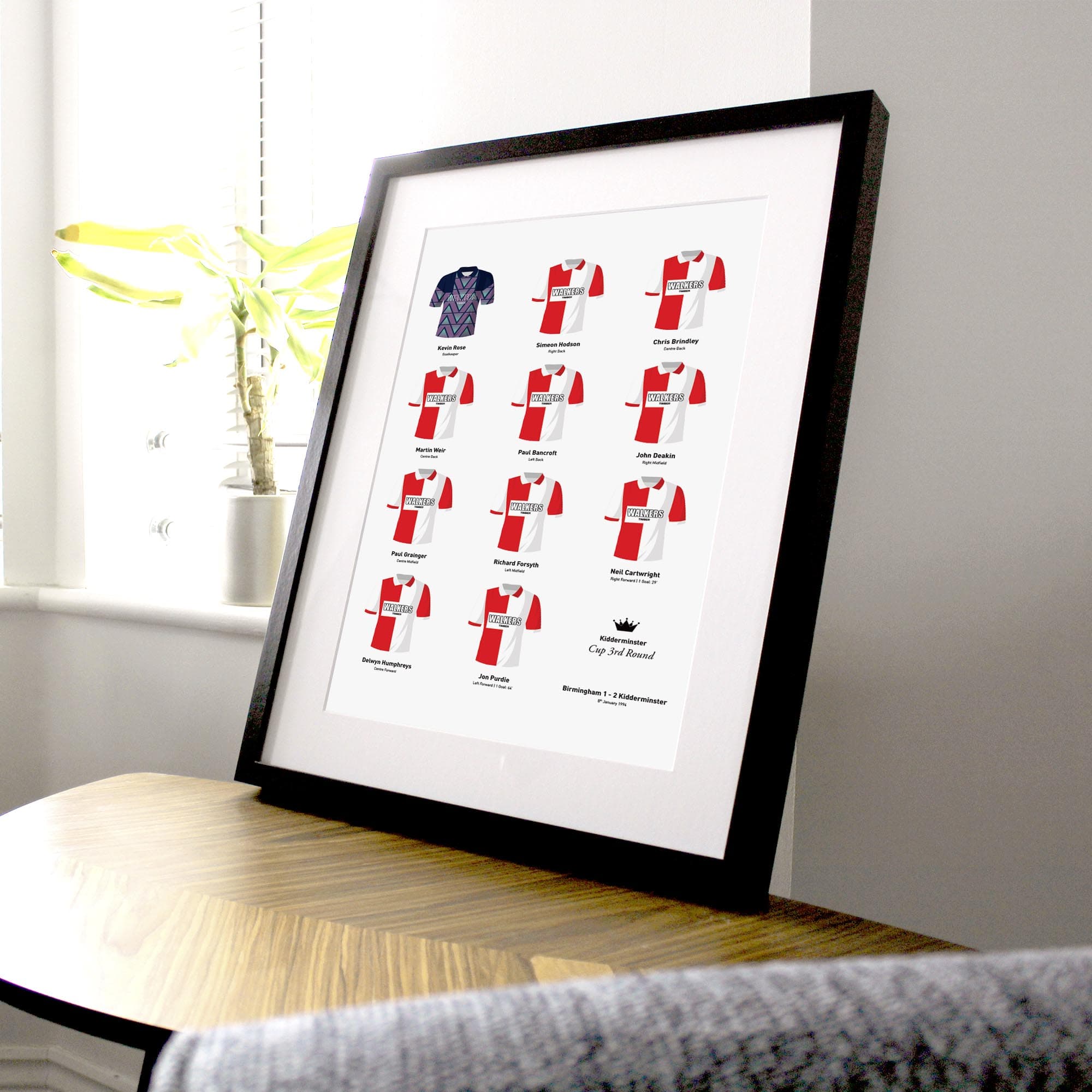 Kidderminster 1994 Cup 3rd Round Winners Football Team Print Good Team On Paper