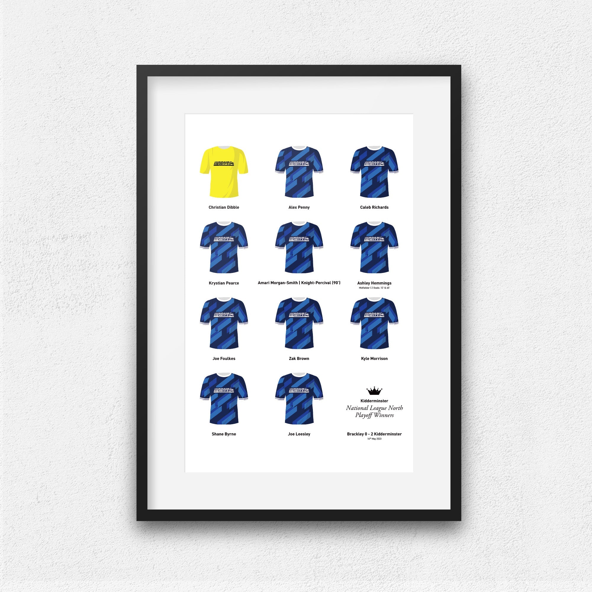 Kidderminster 2023 National League North Playoff Winners Football Team Print Good Team On Paper