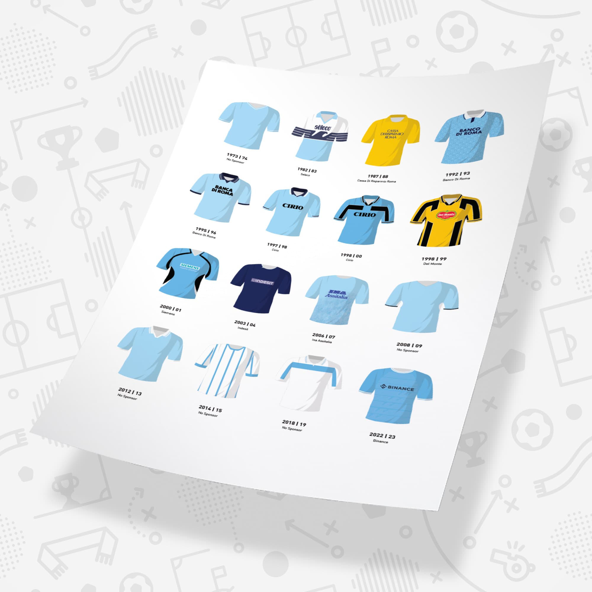 Lazio Classic Kits Football Team Print Good Team On Paper