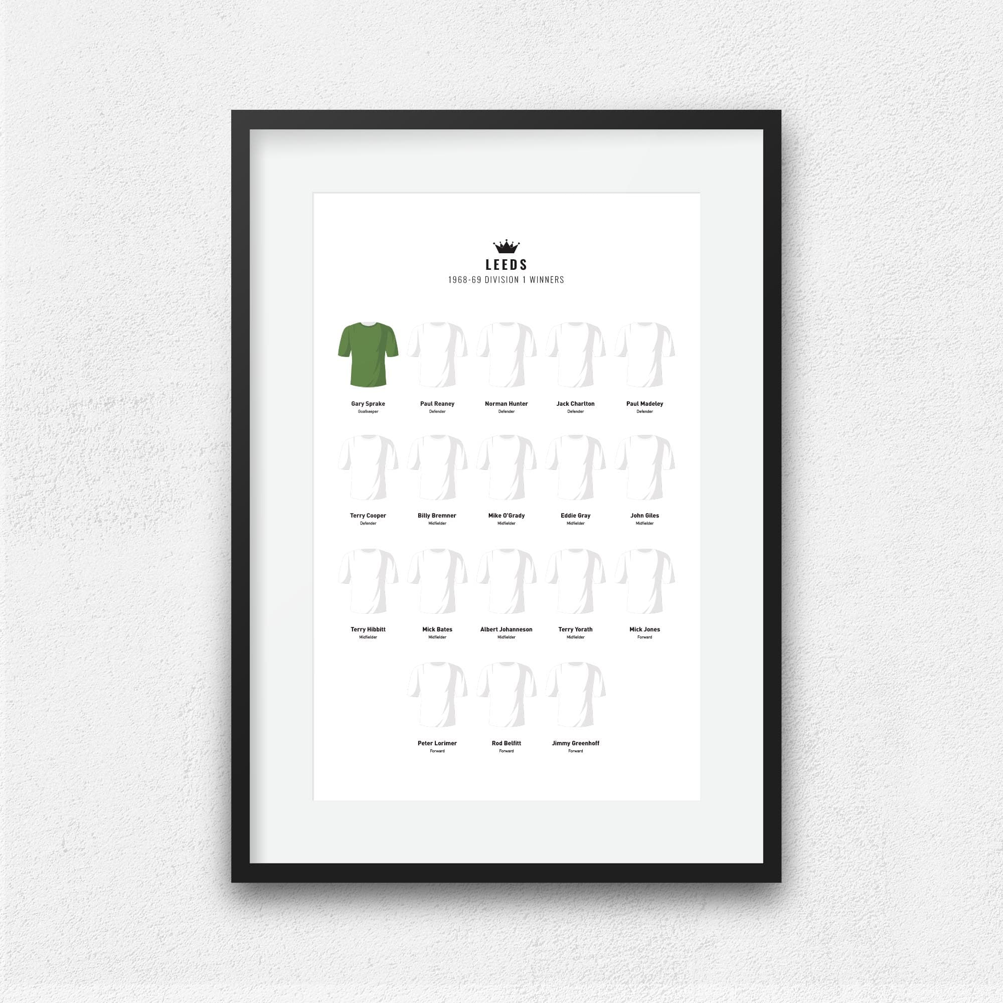 Leeds 1969 Division 1 Winners Football Team Print Good Team On Paper