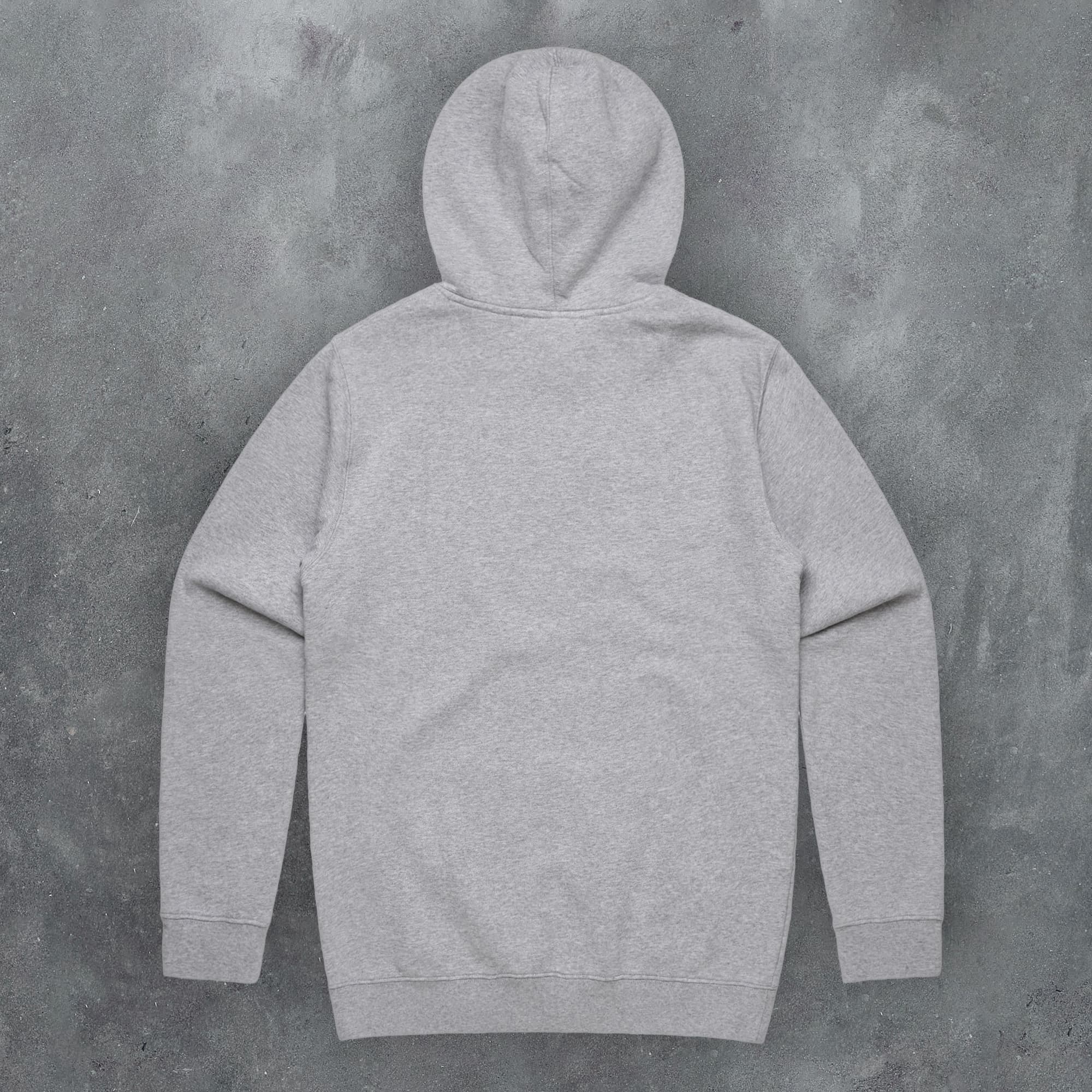 a grey sweatshirt with a hoodie on it