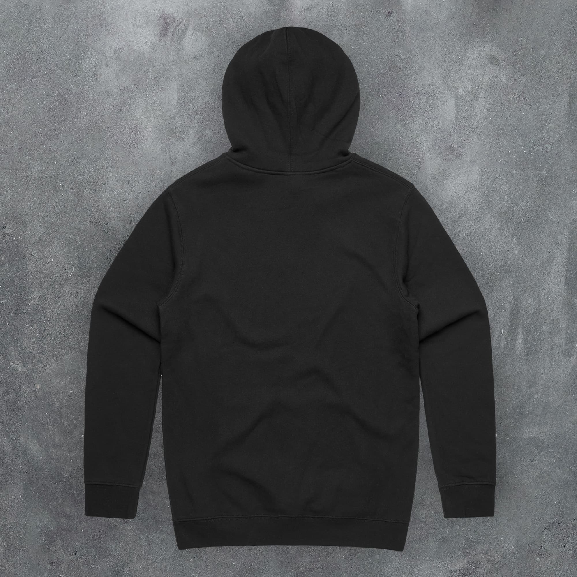 a black sweatshirt with a hoodie on it