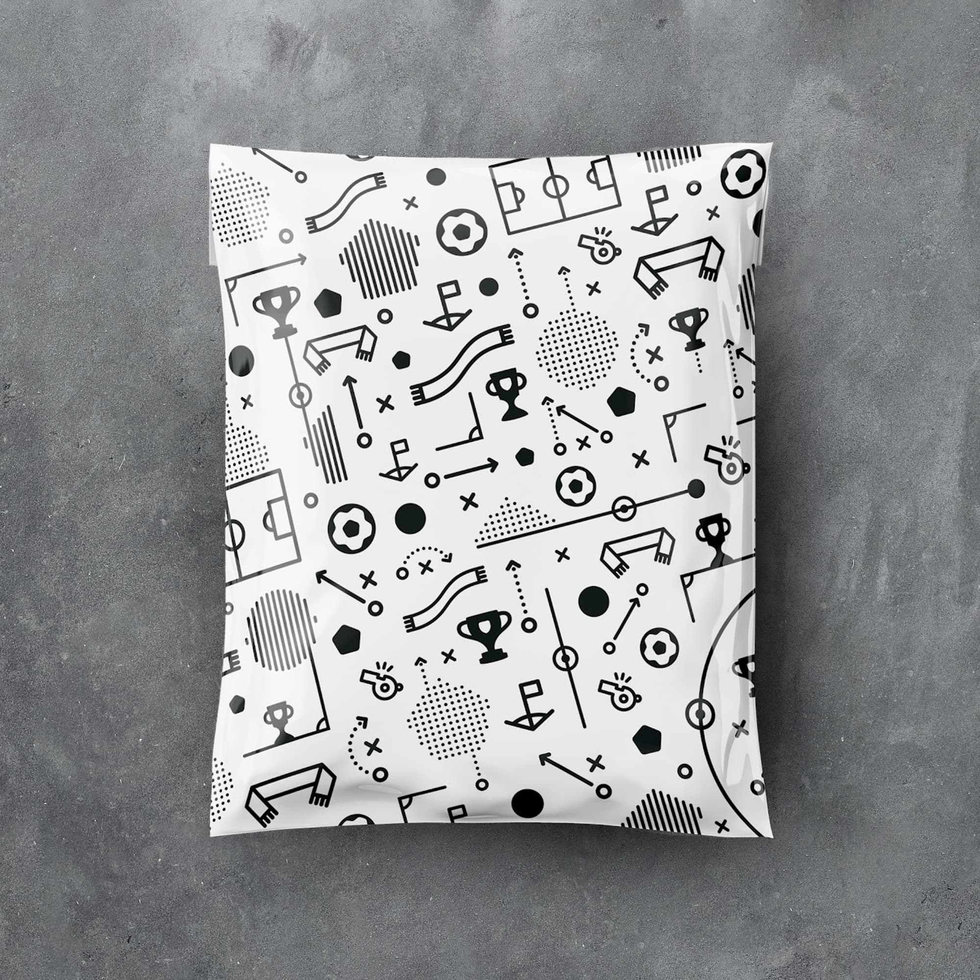 a black and white pattern on a square pillow