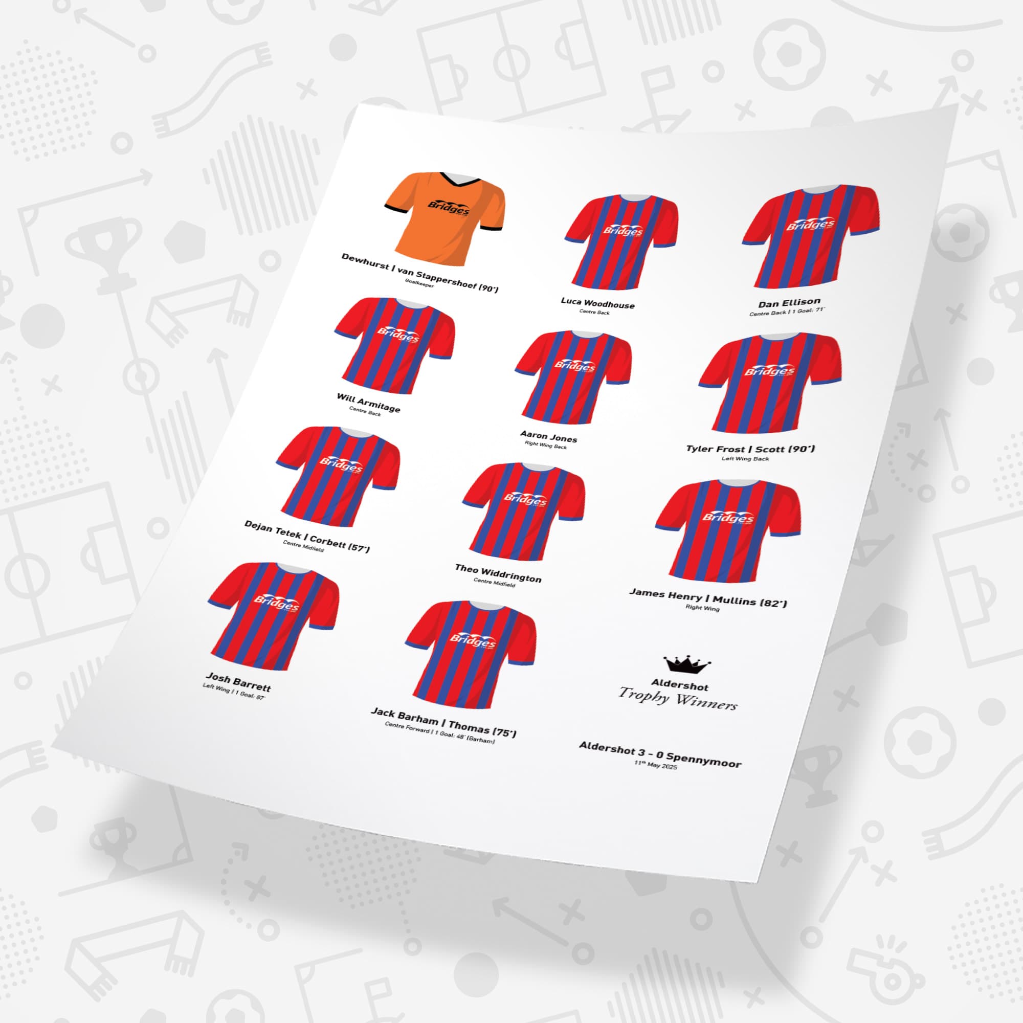 Aldershot 2025 Trophy Winners Football Team Print