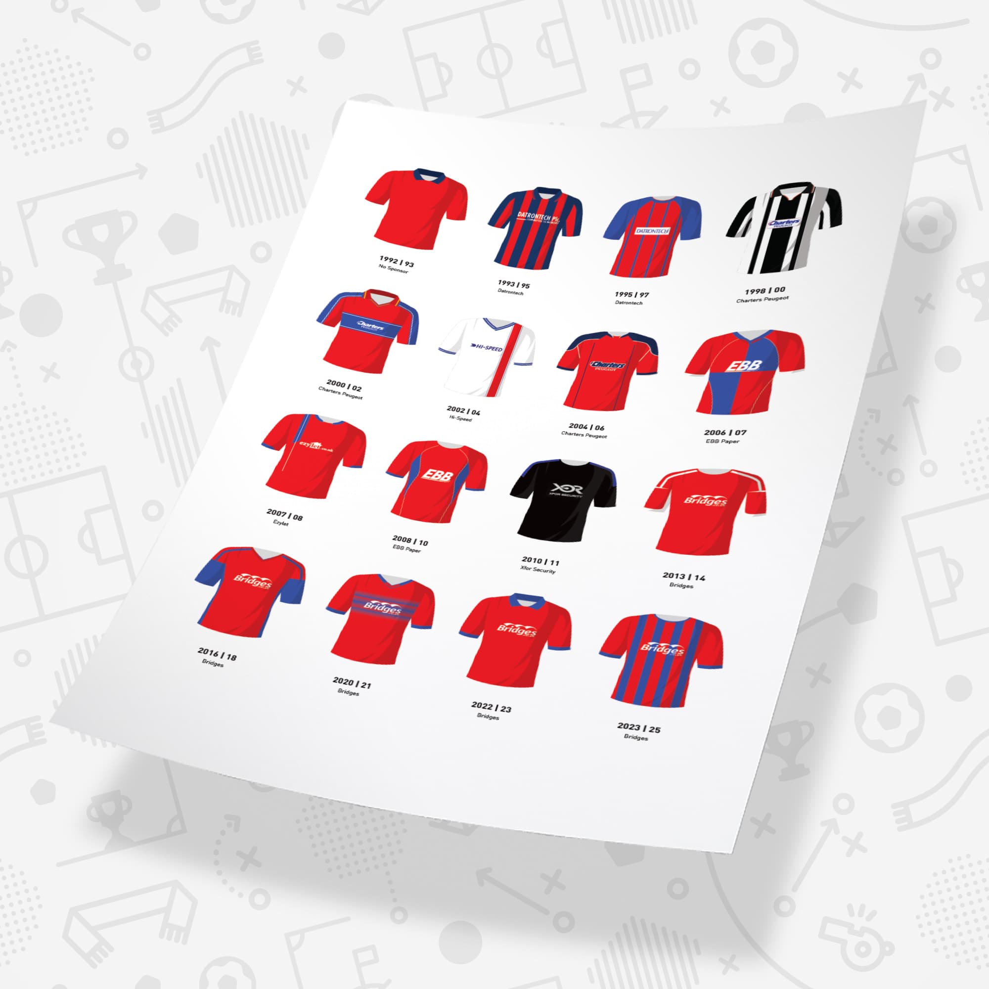 Aldershot Classic Kits Football Team Print