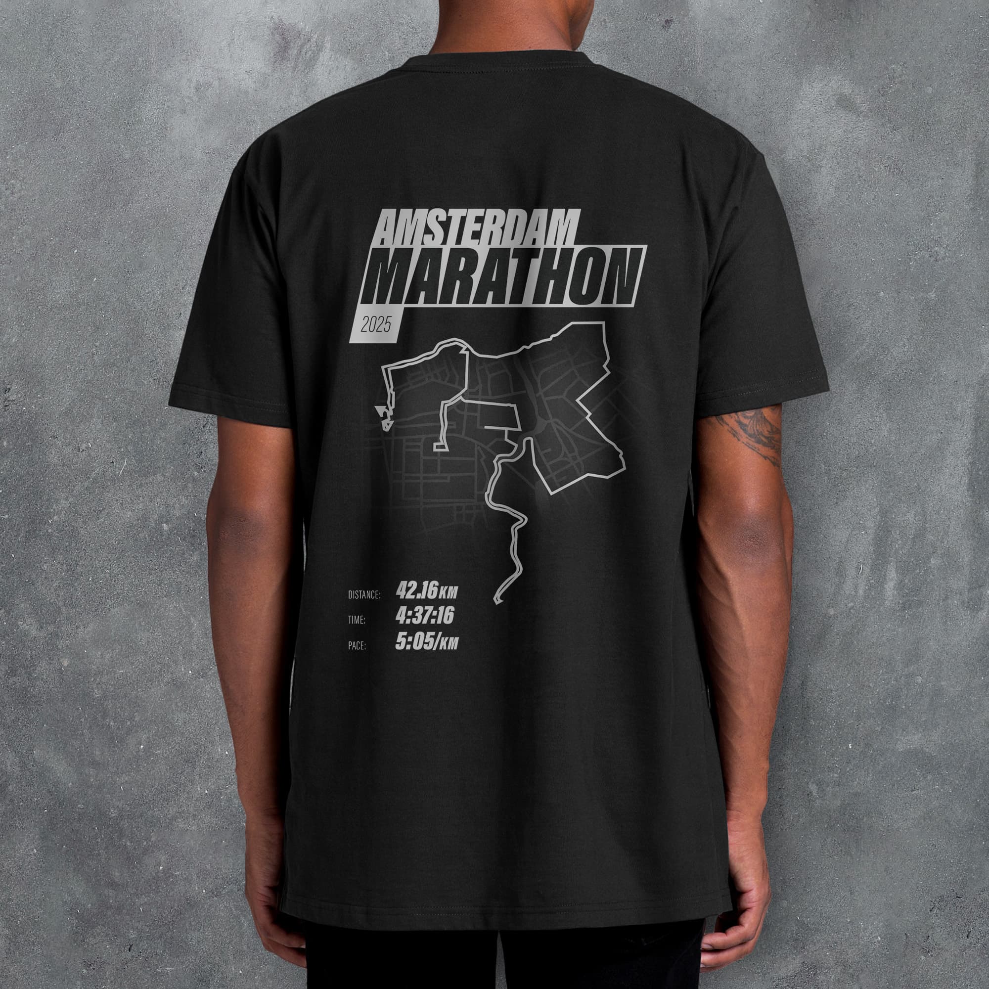 PERSONALISED Amsterdam Marathon Finishers 'Amazing Pace' T-Shirt