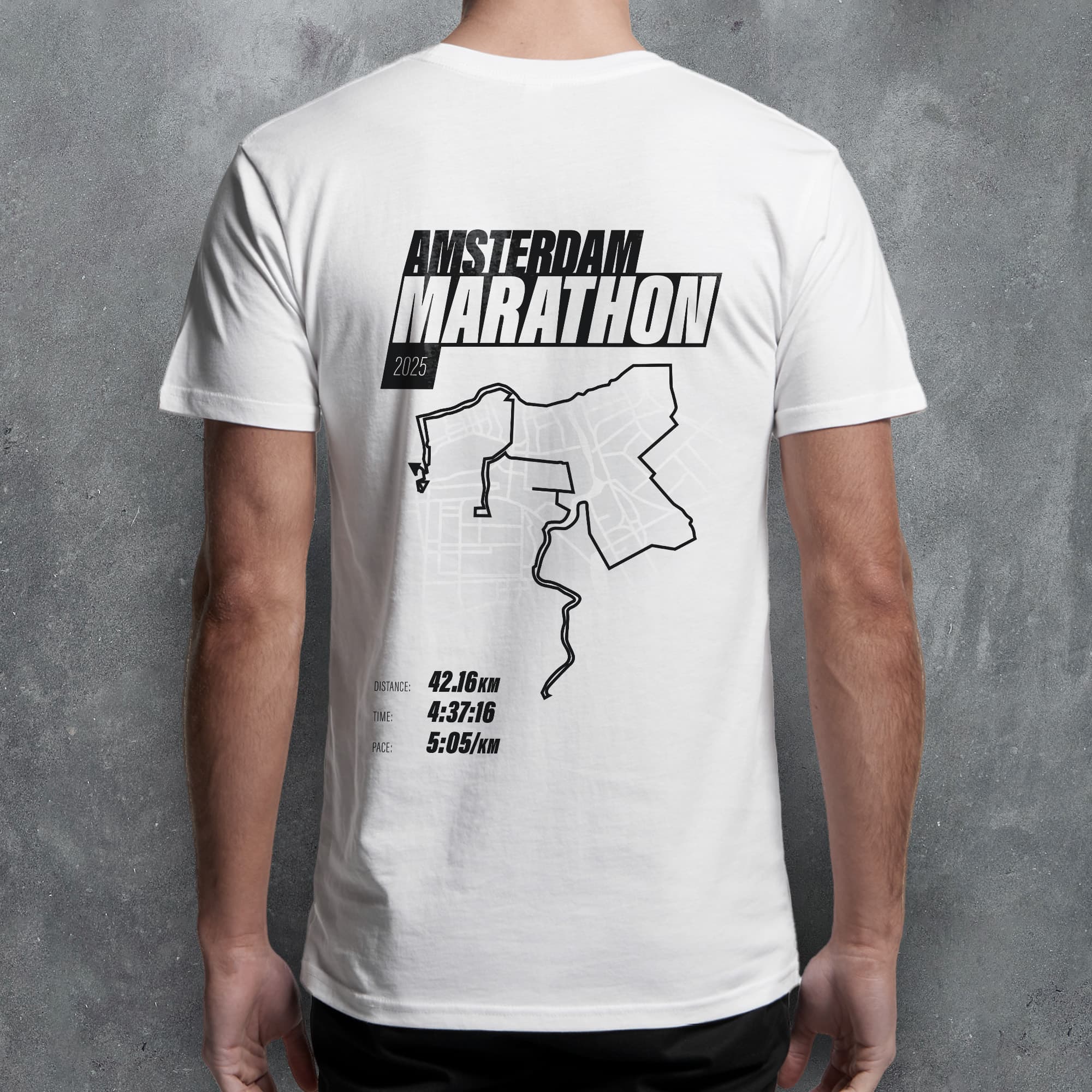 PERSONALISED Amsterdam Marathon Finishers 'Amazing Pace' T-Shirt