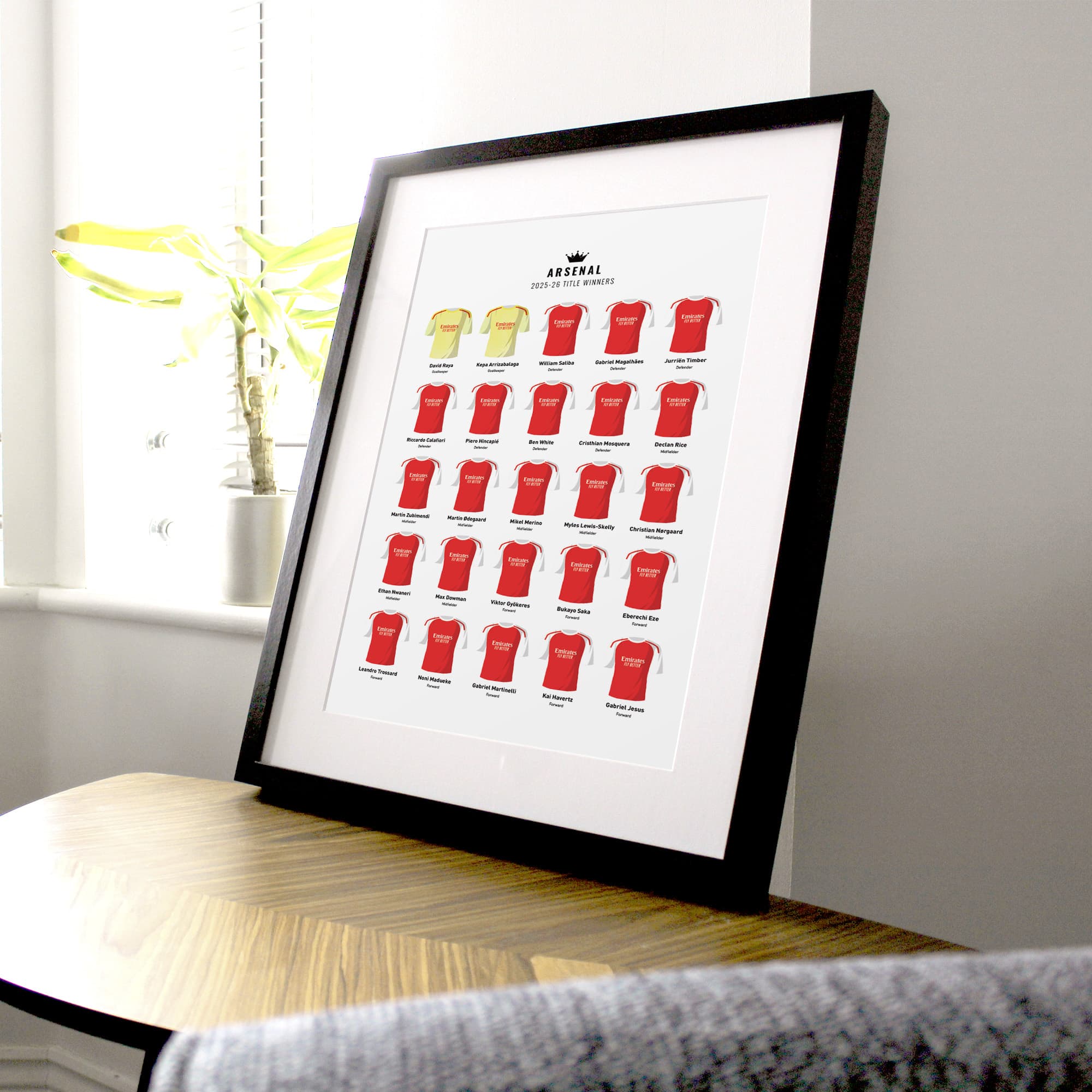 Arsenal 2026 Title Winners Football Team Print