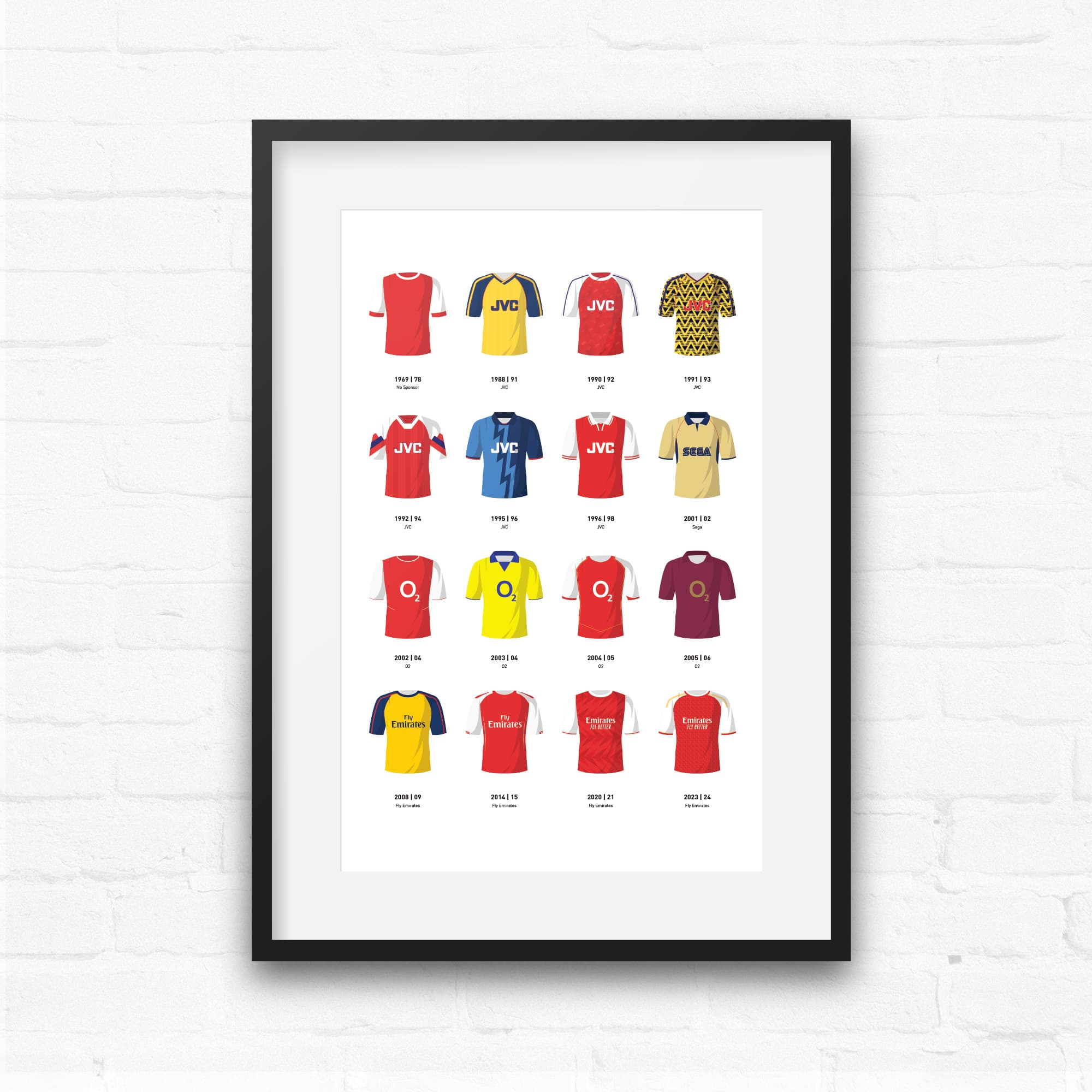 Arsenal Classic Kits Football Team Print