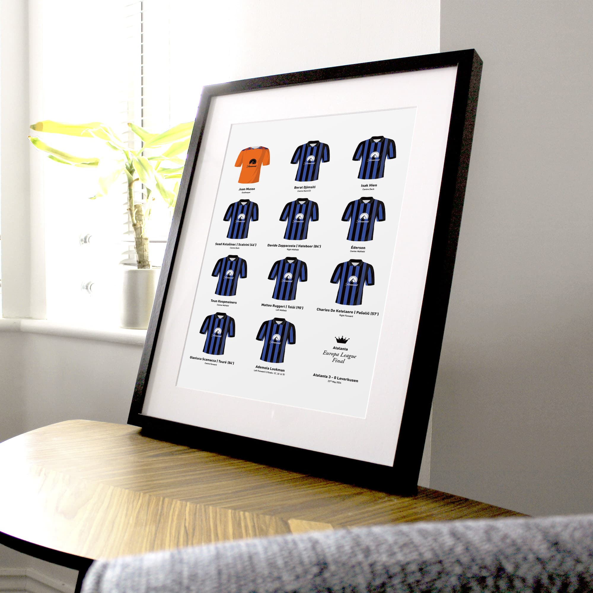 Atalanta 2024 Europa League Winners Football Team Print