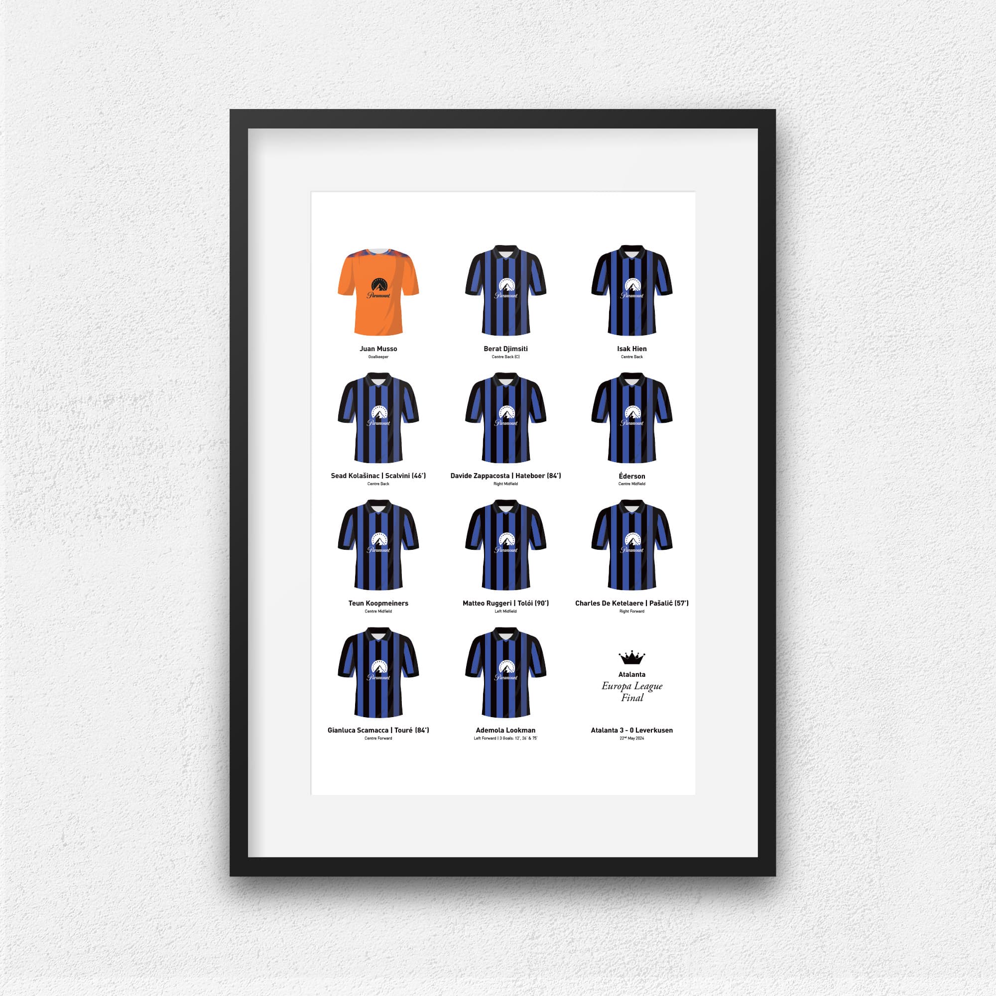 Atalanta 2024 Europa League Winners Football Team Print