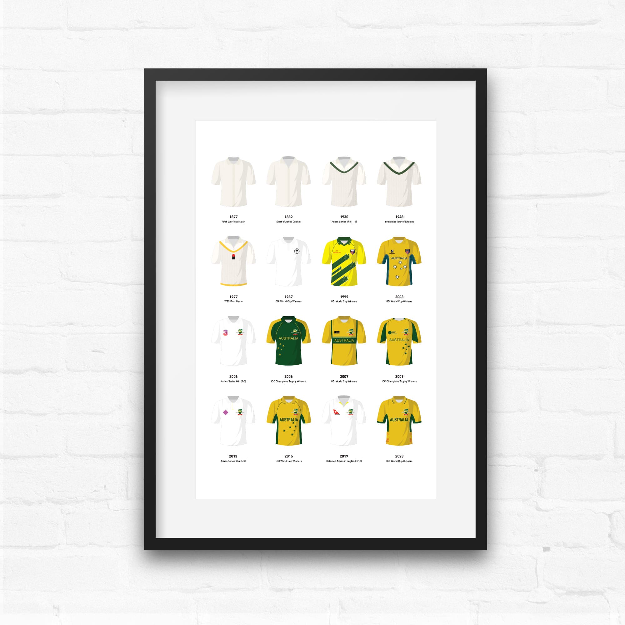 Australia Classic Kits Cricket Team Print