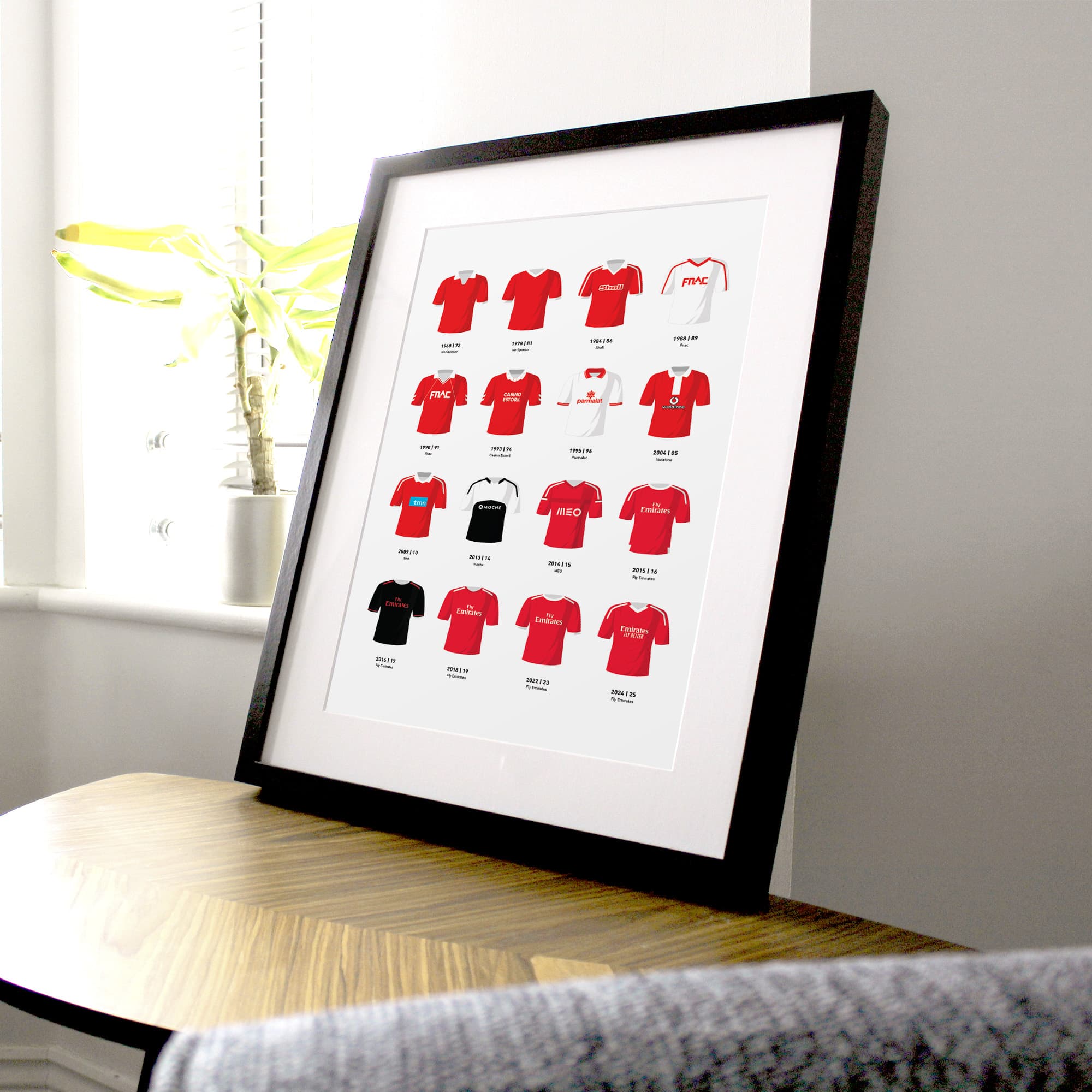 Benfica Classic Kits Football Team Print