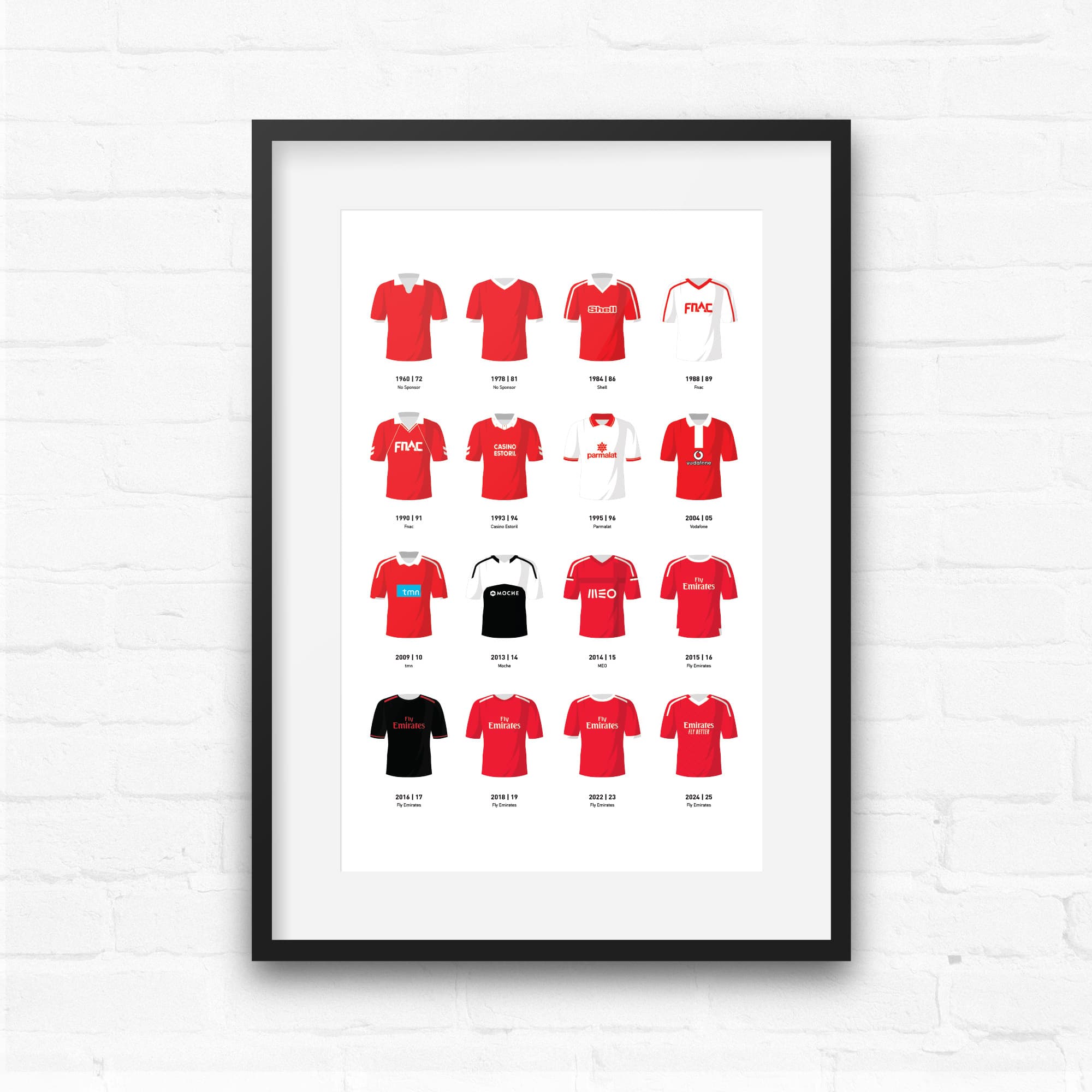 Benfica Classic Kits Football Team Print