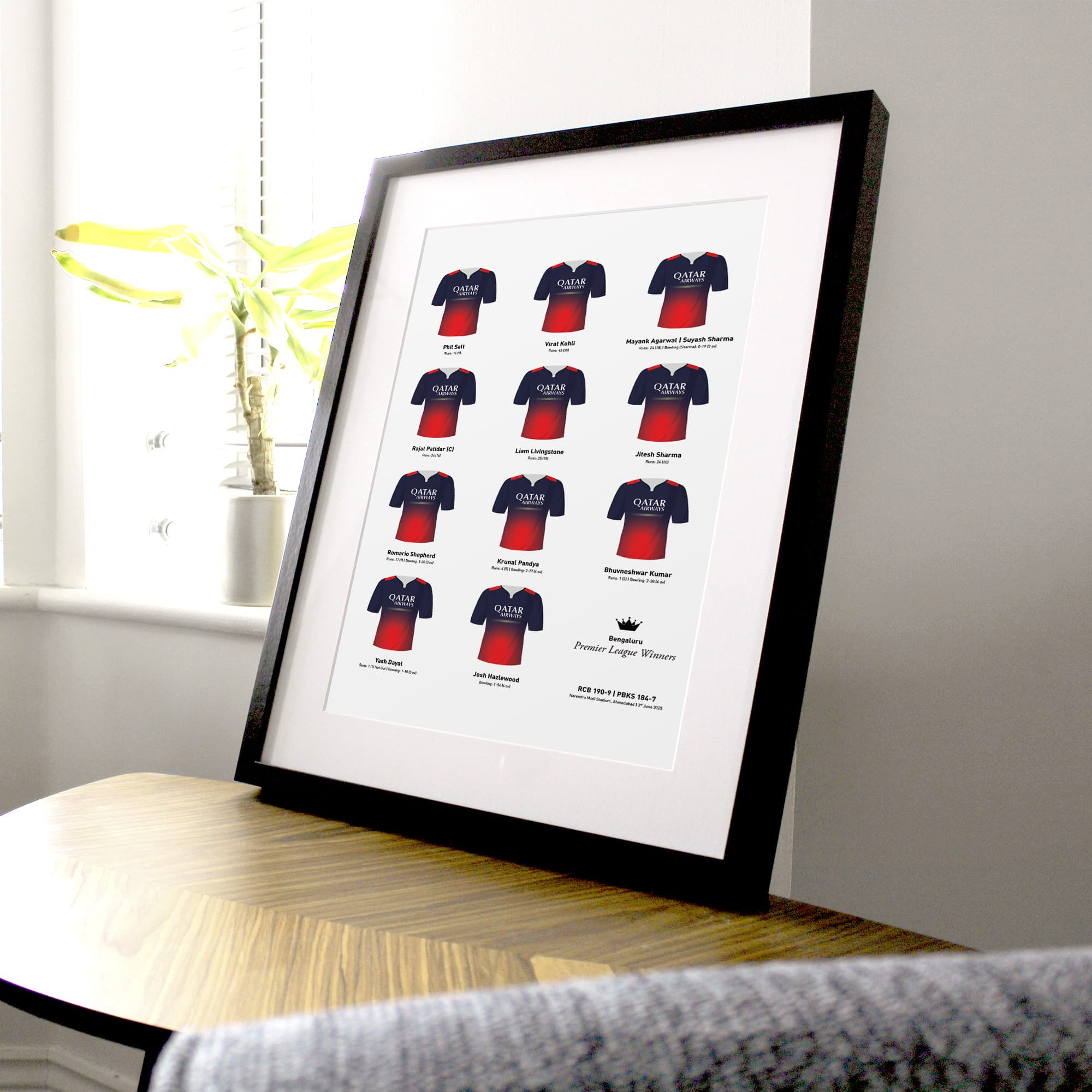 Bengaluru Cricket 2025 Premier League Winners Team Print
