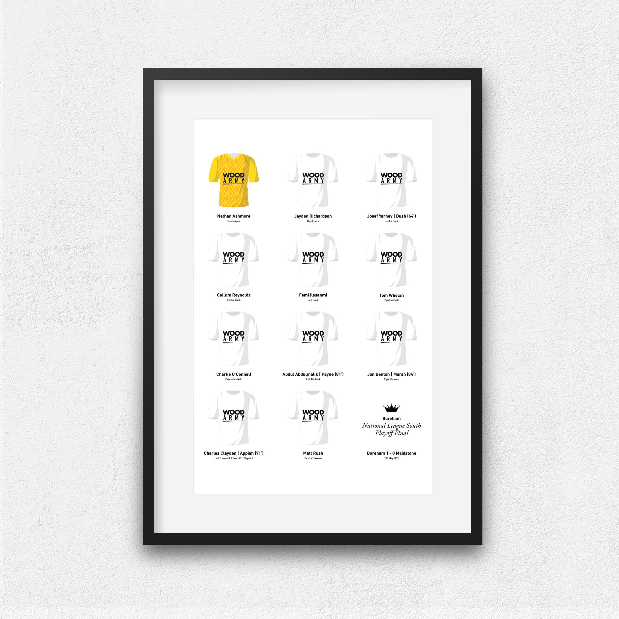 Boreham Wood 2025 National League South Playoff Winners Football Team Print