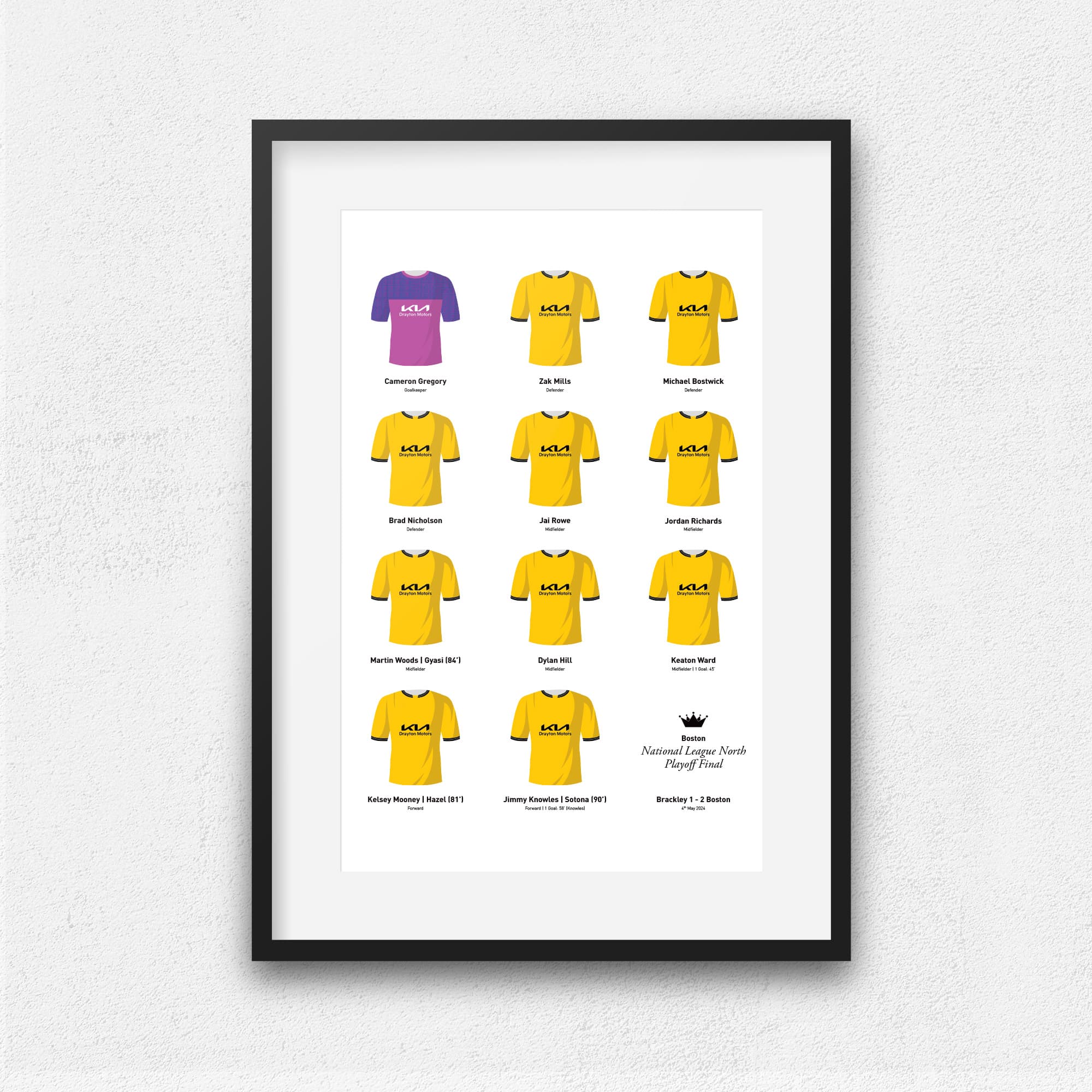 Boston 2024 National League North Playoff Winners Football Team Print