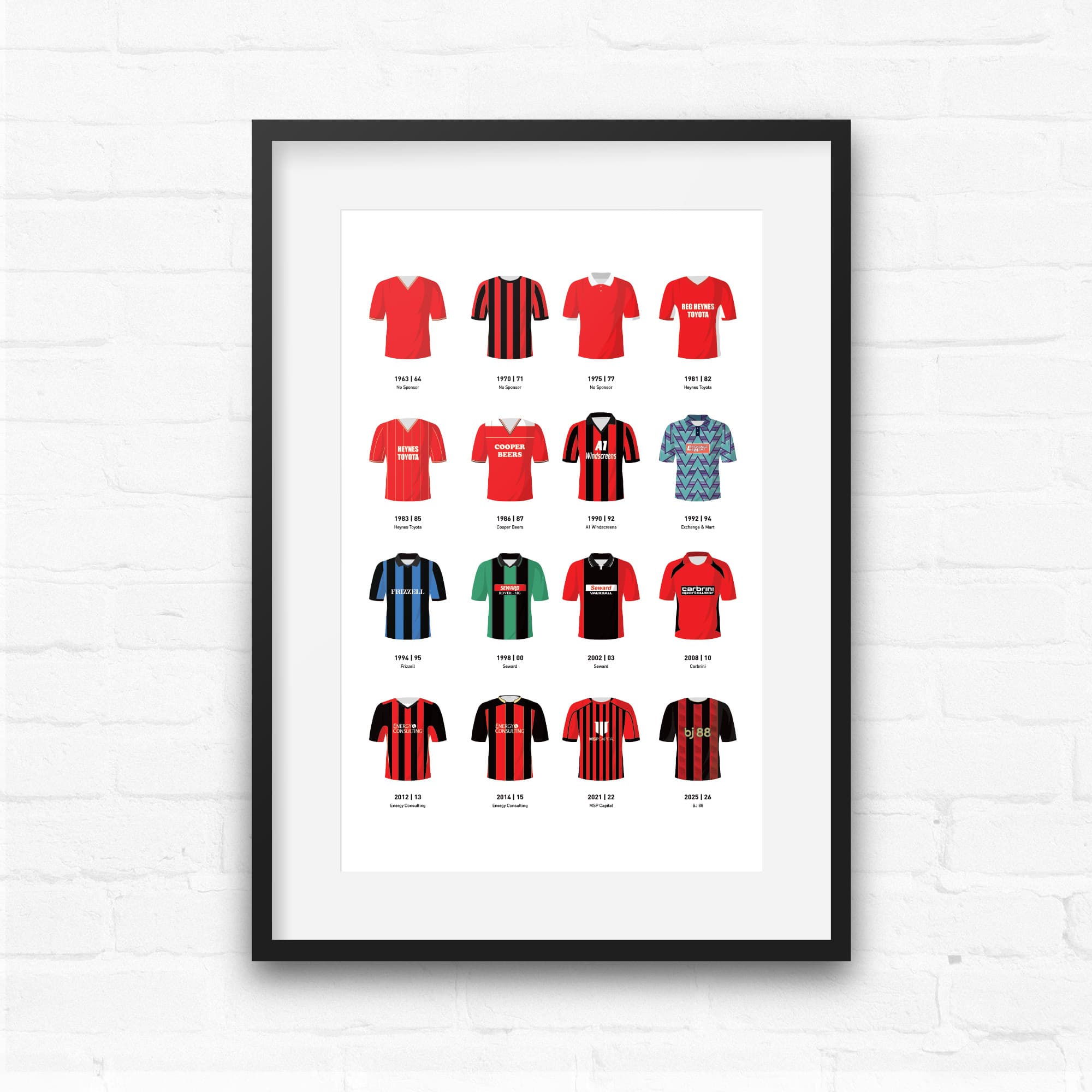 Bournemouth Classic Kits Football Team Print