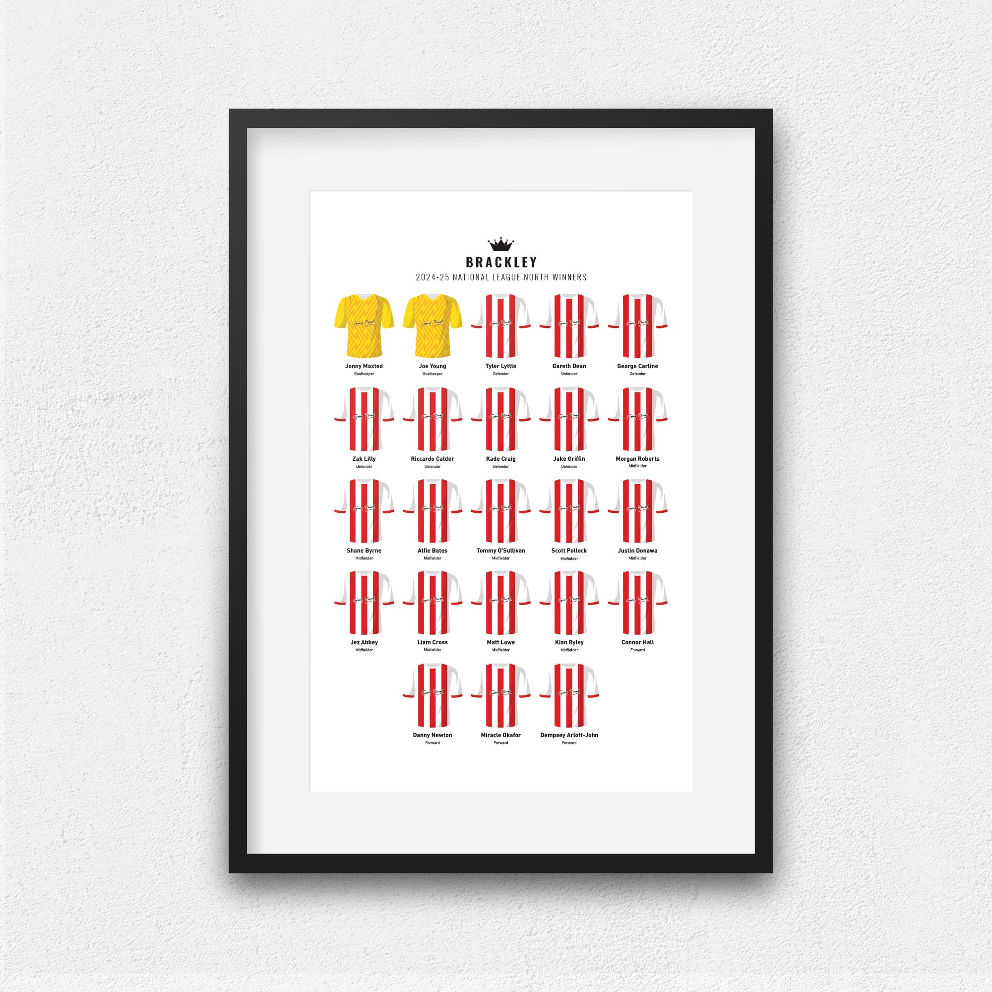 Brackley 2025 National League North Winners Football Team Print