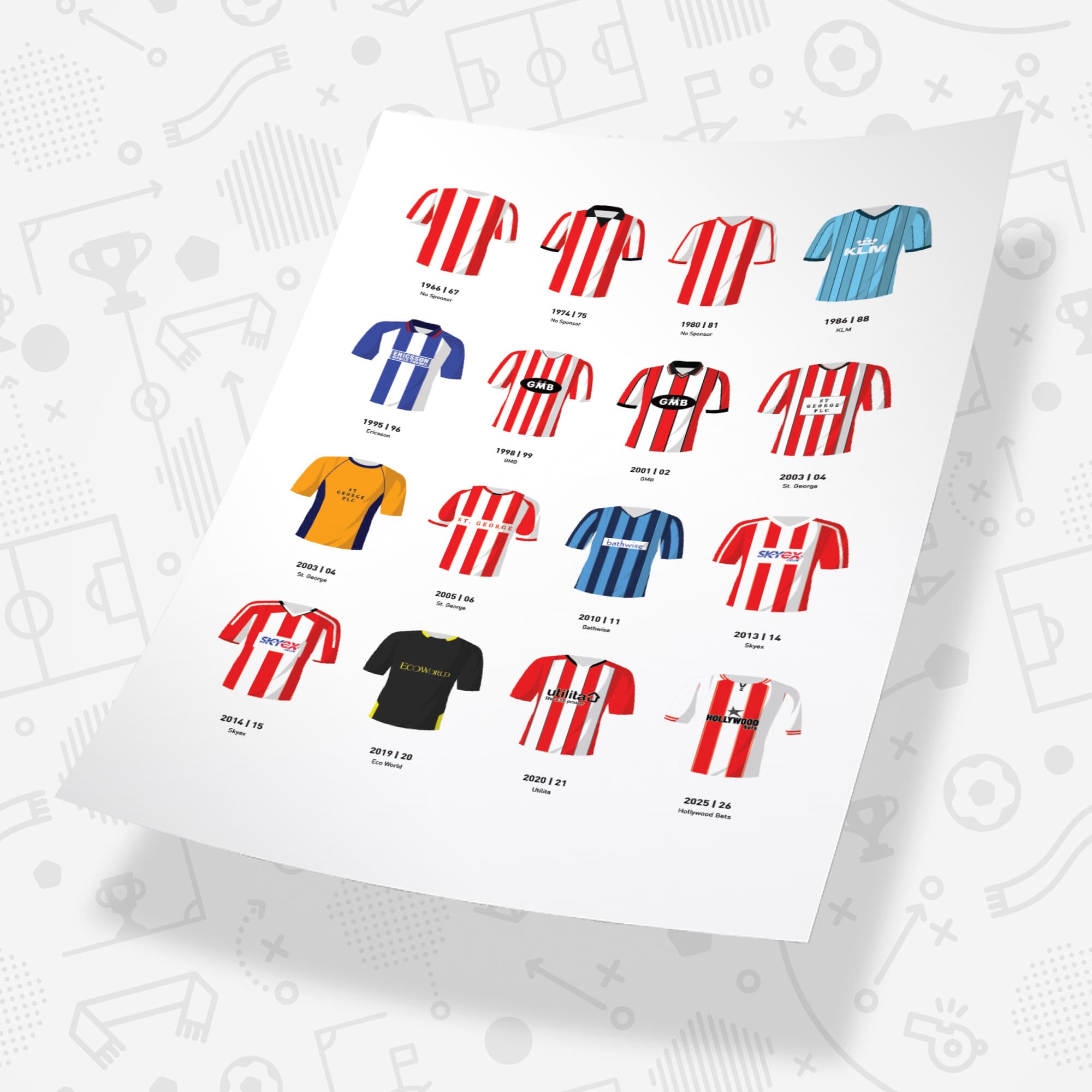 Brentford Classic Kits Football Team Print
