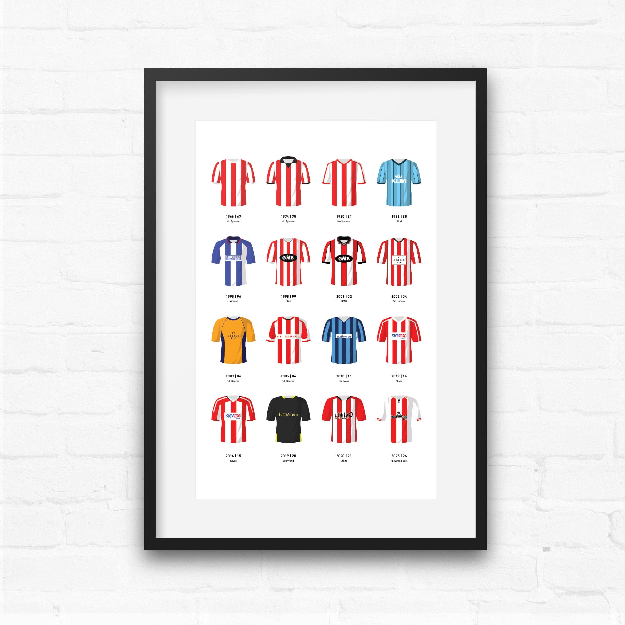 Brentford Classic Kits Football Team Print
