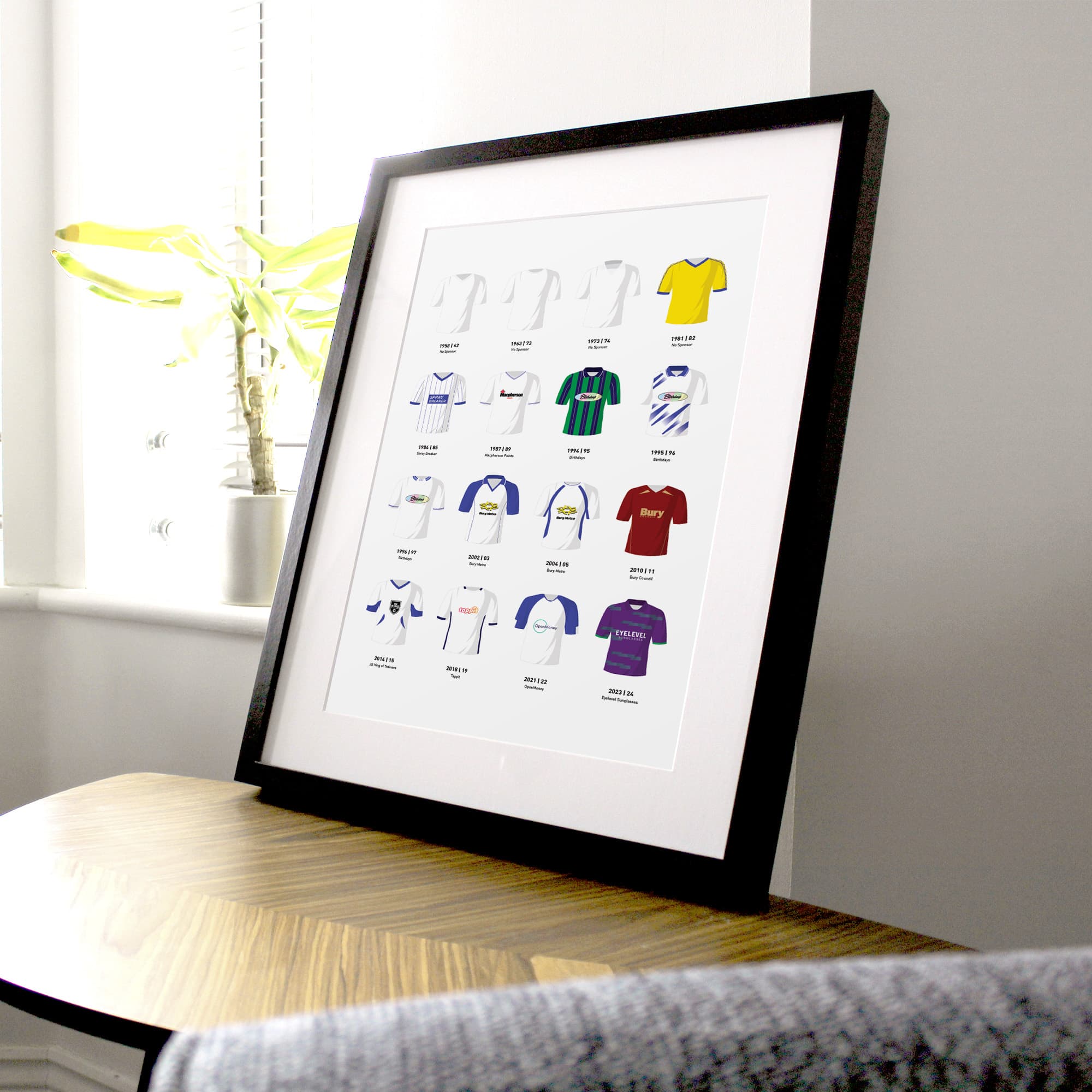 Bury Classic Kits Football Team Print