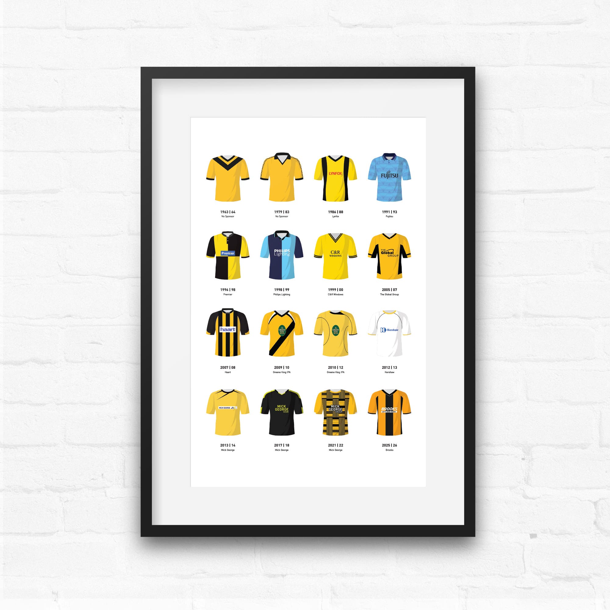 Cambridge Classic Kits Football Team Print