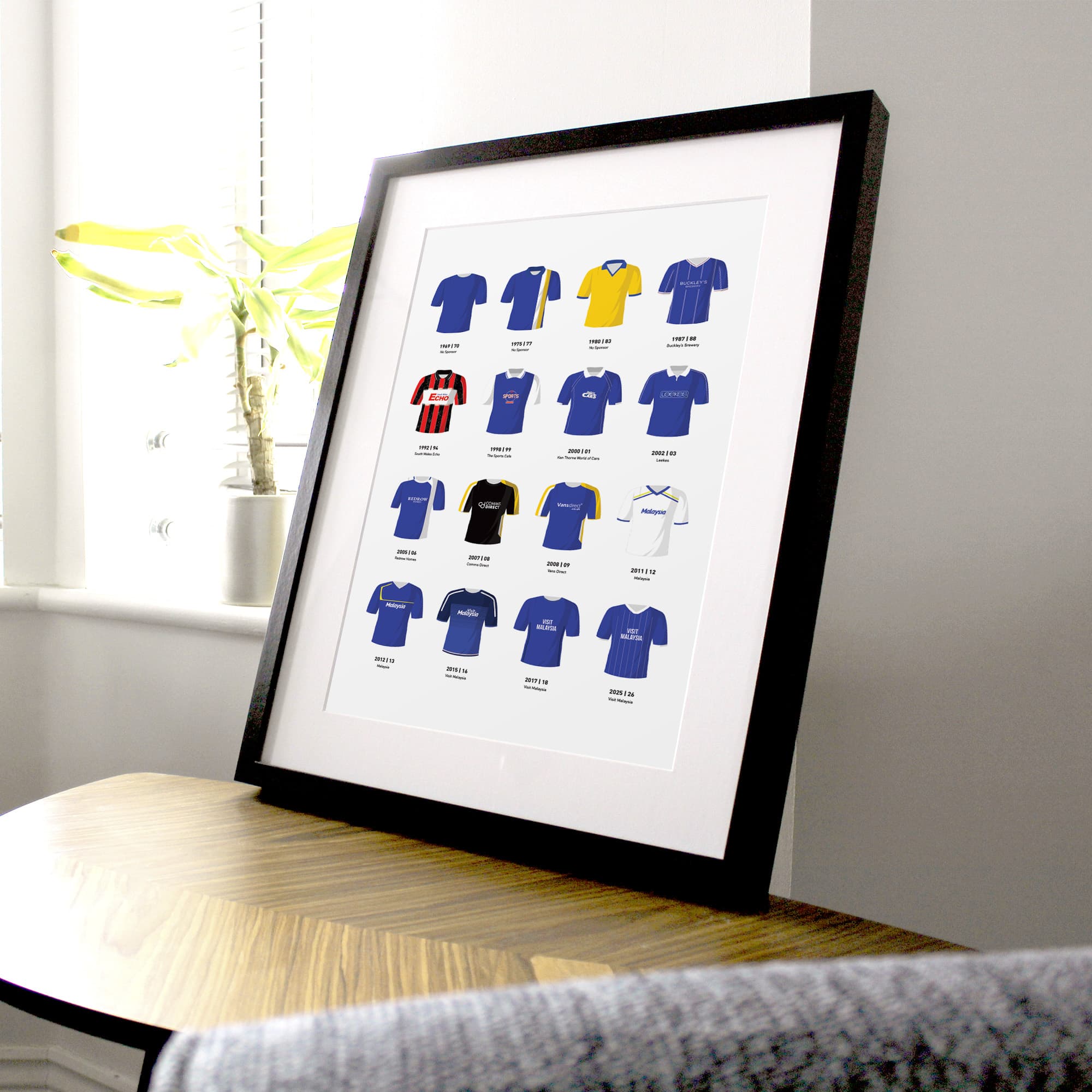 Cardiff Classic Kits Football Team Print