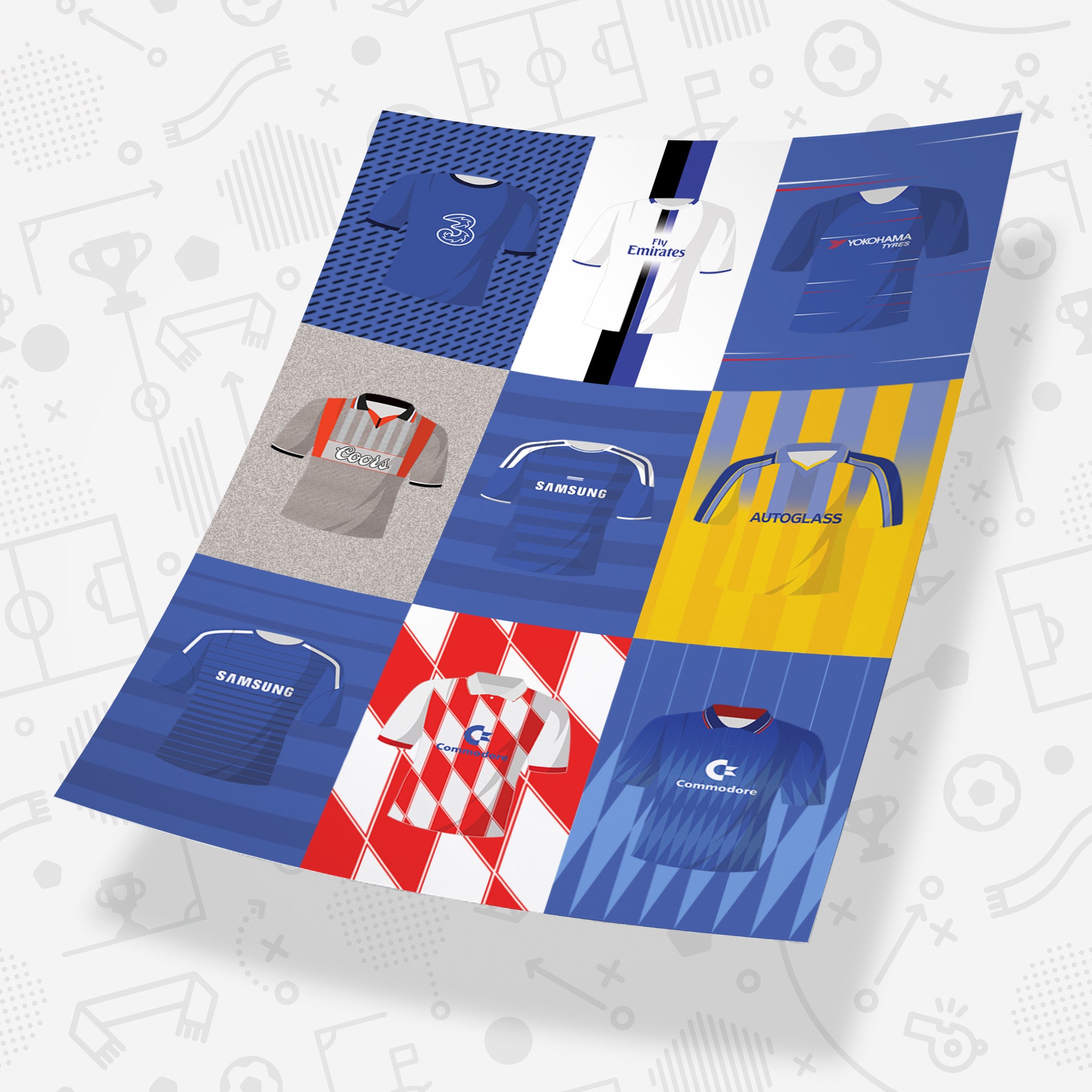 Chelsea Cult Kits Football Team Print