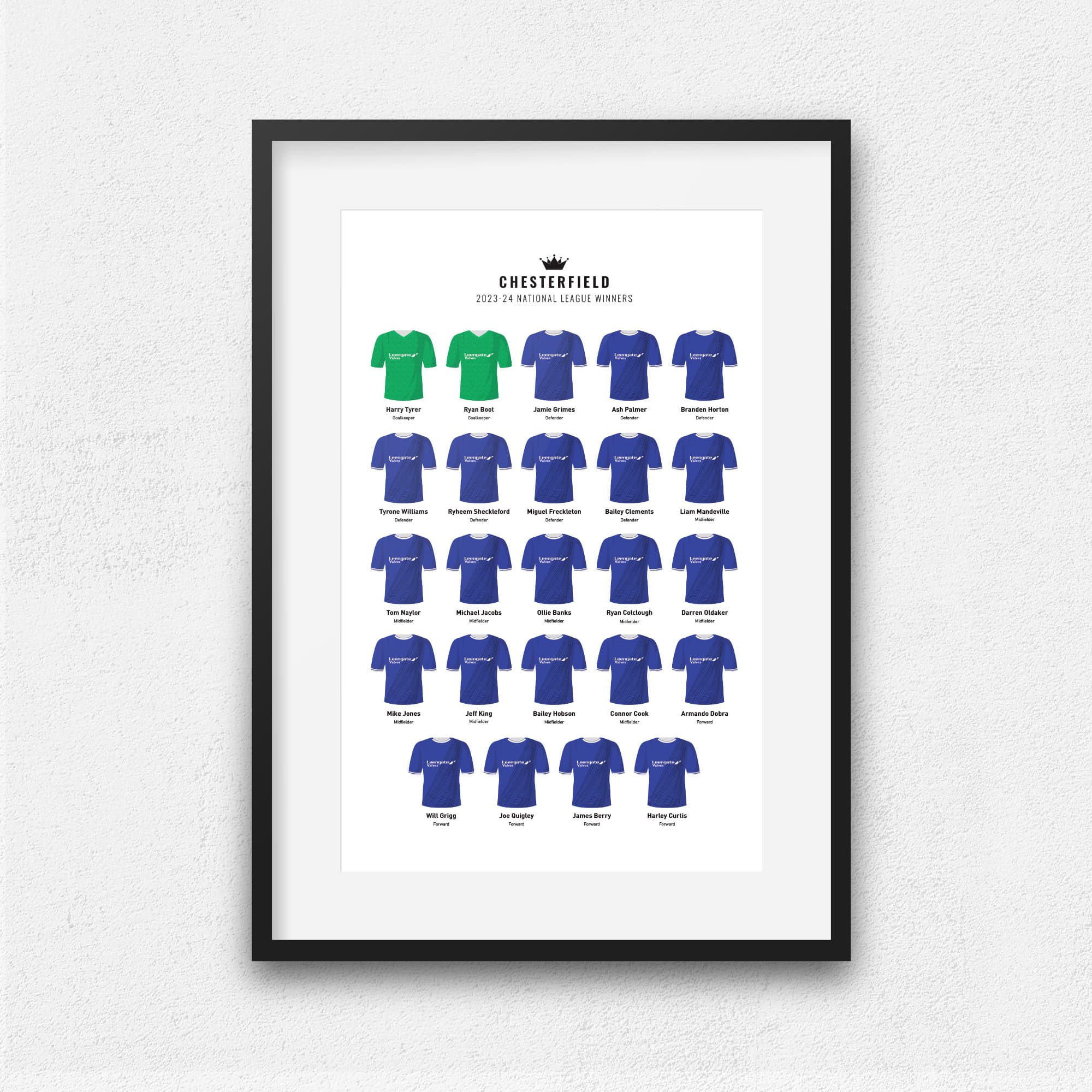 Chesterfield 2024 National League Winners Football Team Print