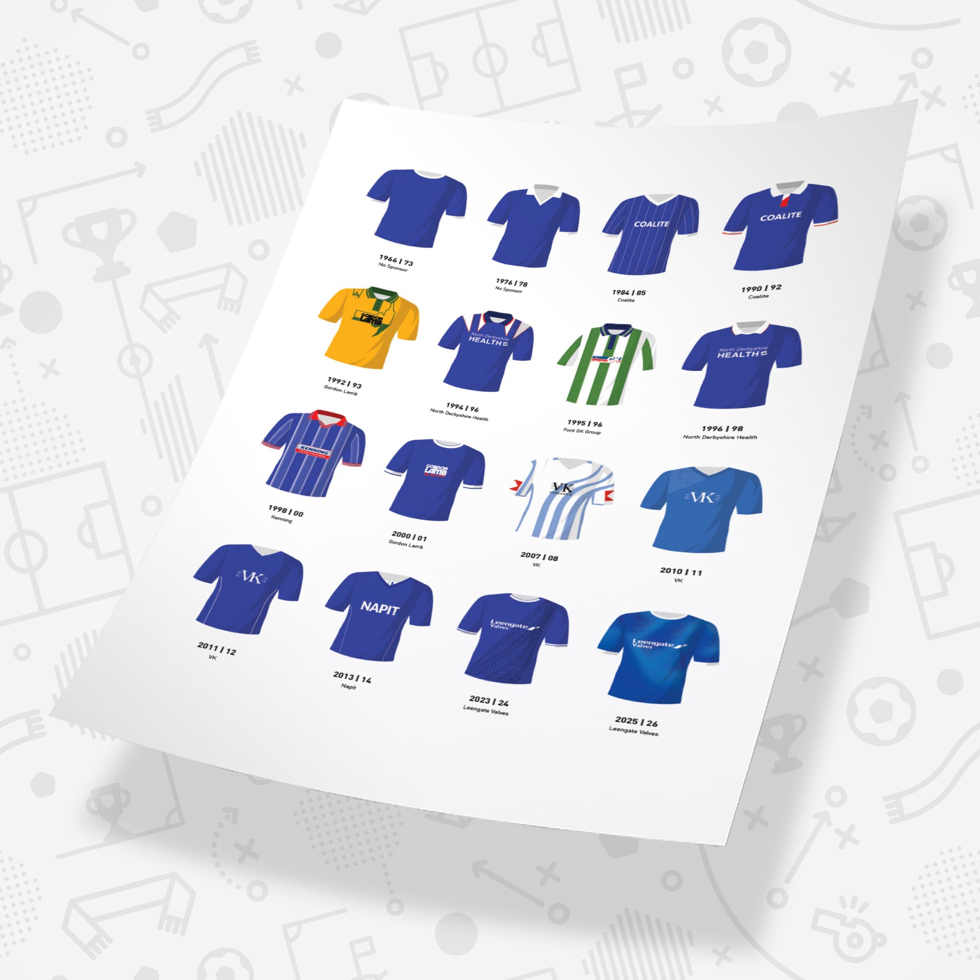 Chesterfield Classic Kits Football Team Print