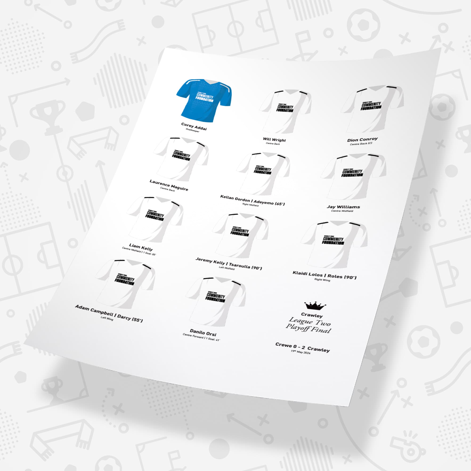 Crawley 2024 League Two Playoff Winners Football Team Print