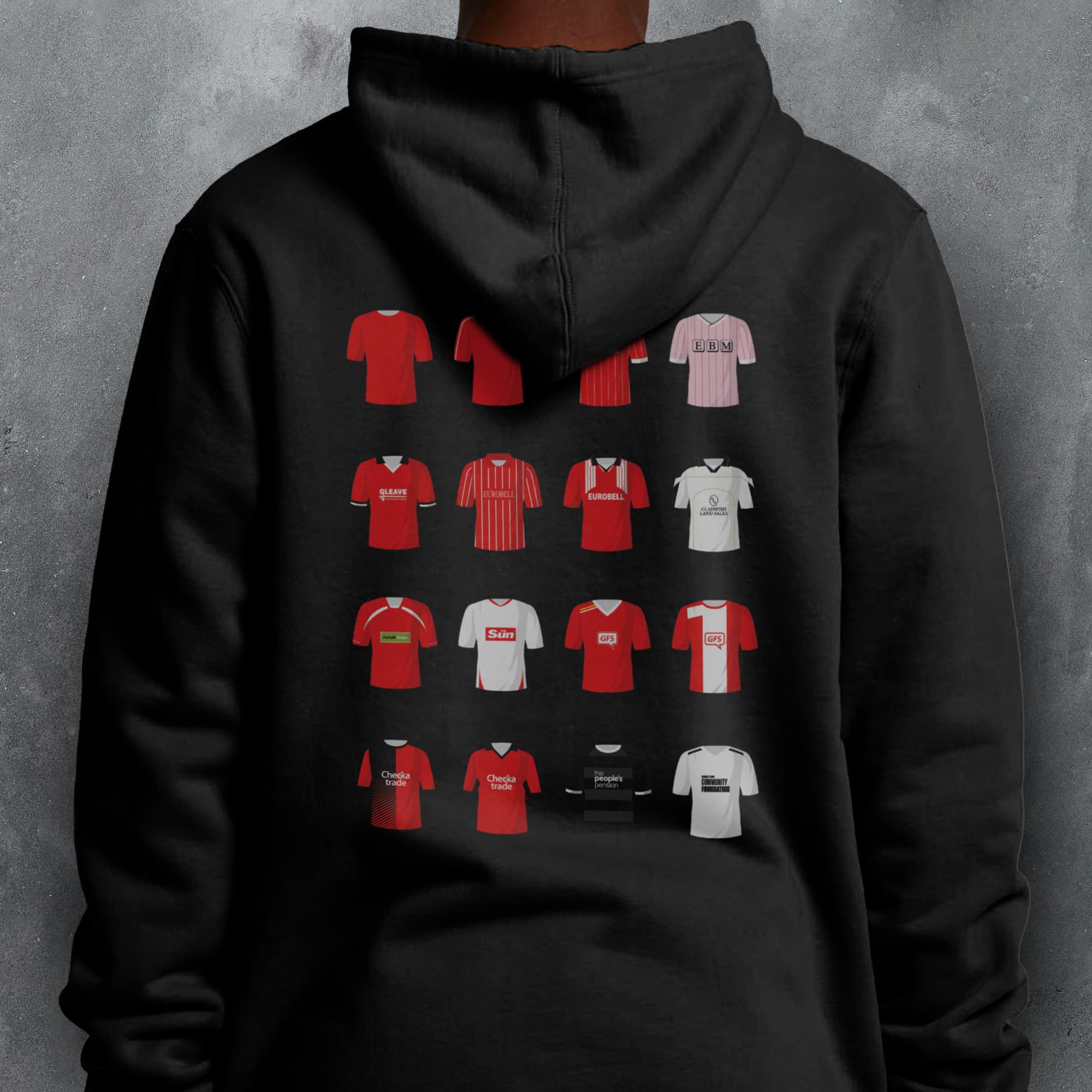 Crawley Classic Kits Football Hoodie